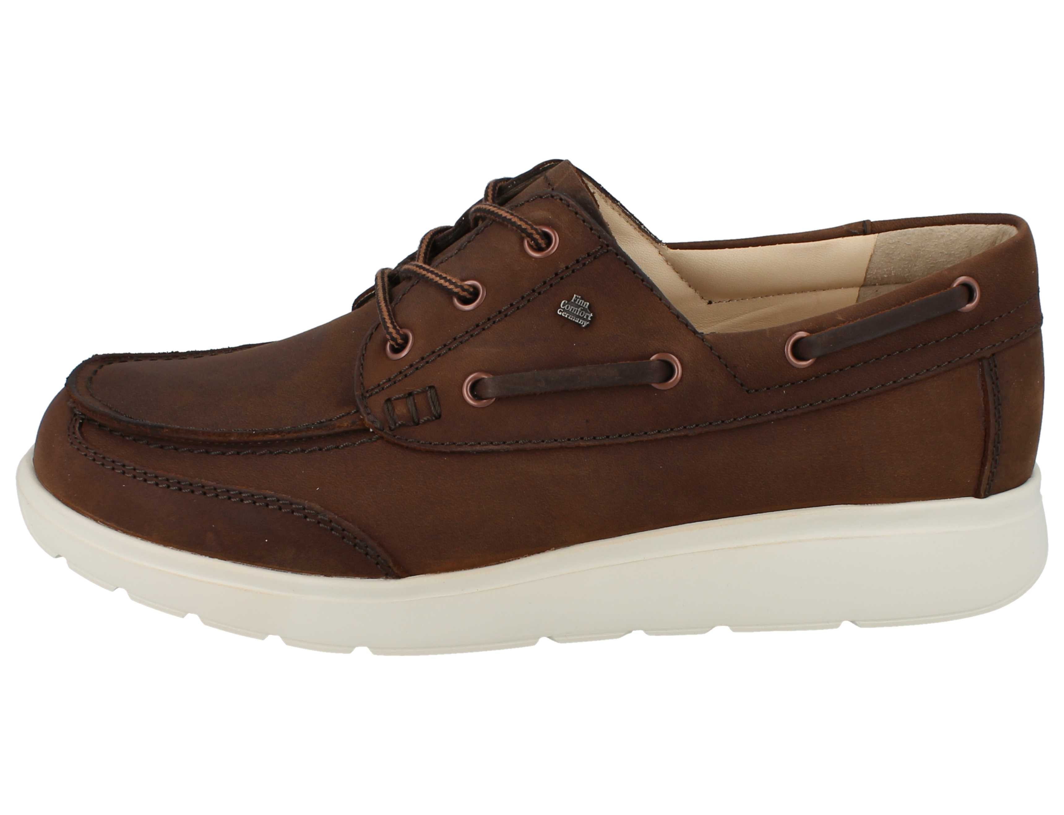Finn Comfort FINN COMFORT Sucre Herren Bootsschuhe braun gefettetes Nubukleder - Schnürschuh Wechselfußbett