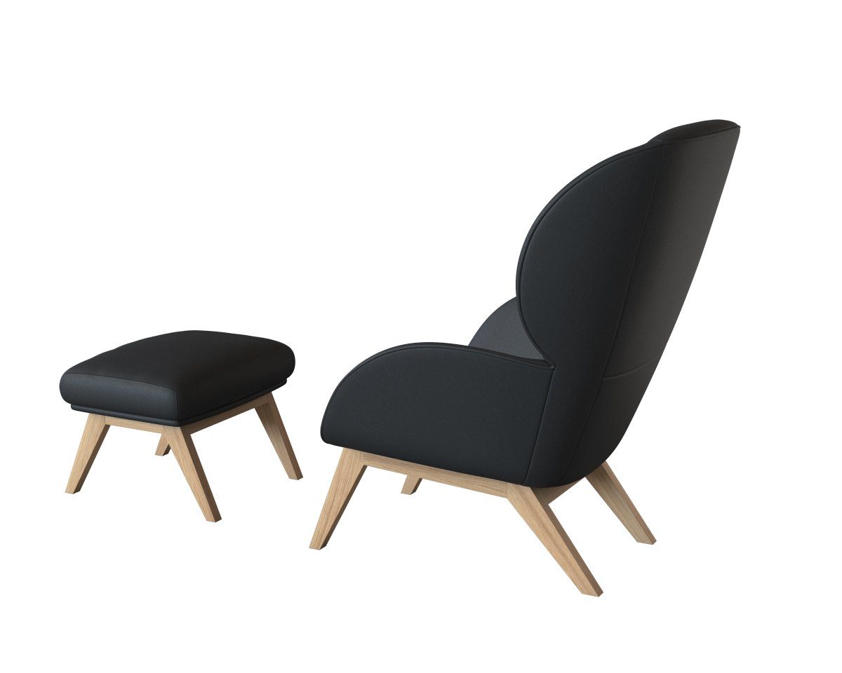 FLEXLUX Ohrensessel Adria, Stil & Komfort, organische Form, Fuß Eiche