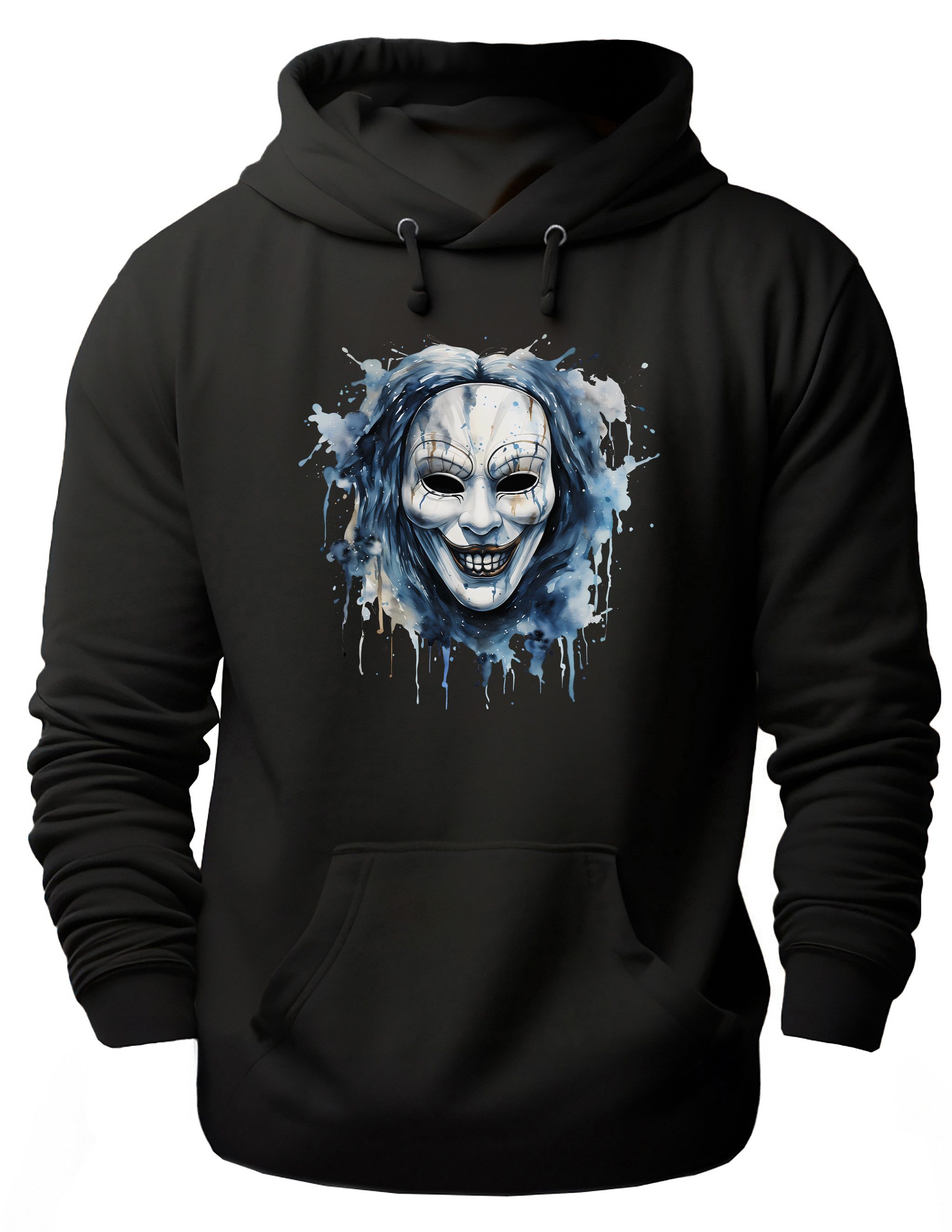 MyDesign24 Hoodie Halloween Kapuzen Pulli - Gothic Maske Herren und Damen Kapuzensweater - Halloween Hoodie i384