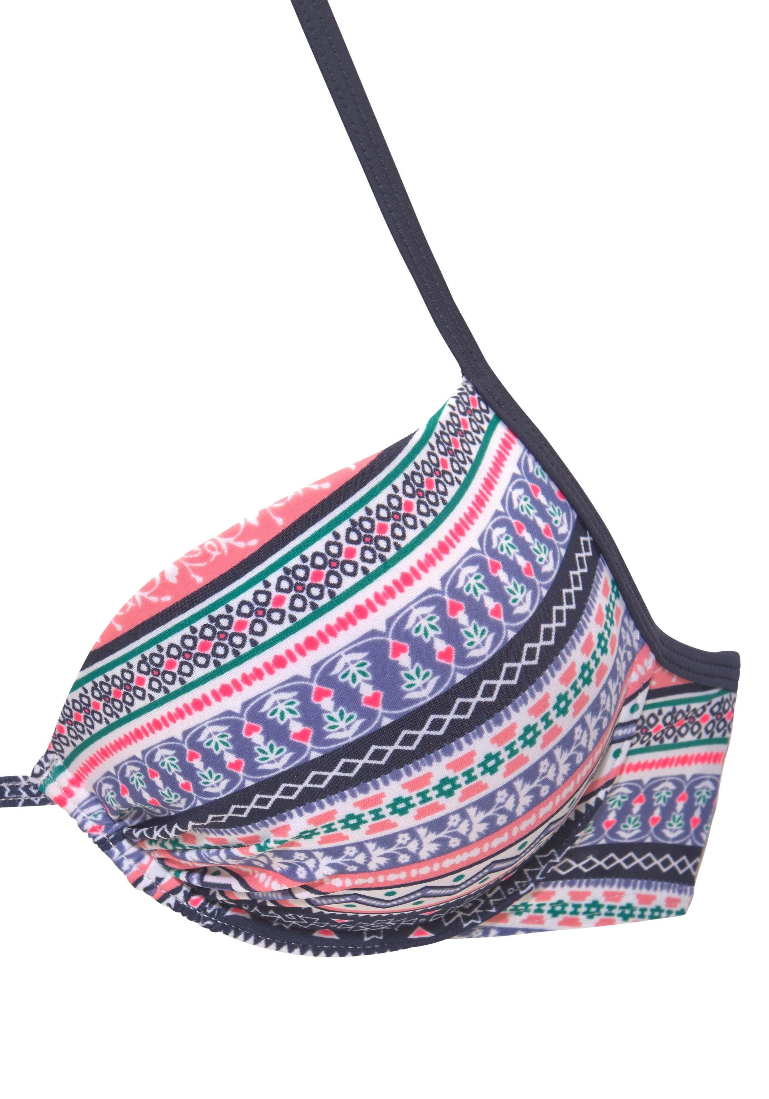 s.Oliver Push-Up-Bikini-Top Barcelona, wattierte Cups, mit eingearbeiteter Verstärkung, im Nacken zu binden