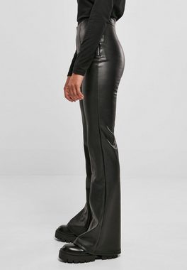 URBAN CLASSICS Stoffhose Urban Classics Damen Ladies Synthetic Leather Flared Pants (1-tlg)