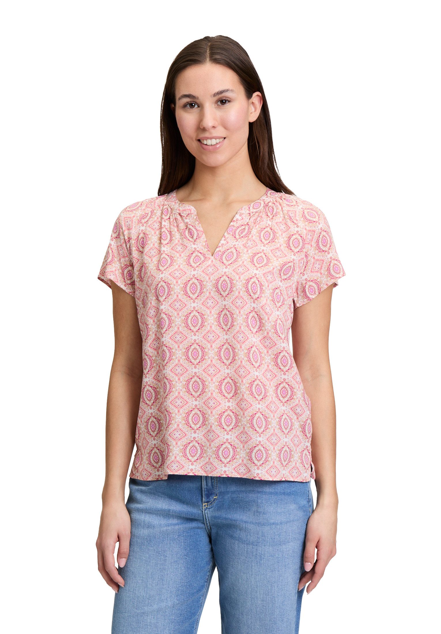 Cartoon Shirtbluse Cartoon Blusenshirt mit Rüschen günstig online kaufen