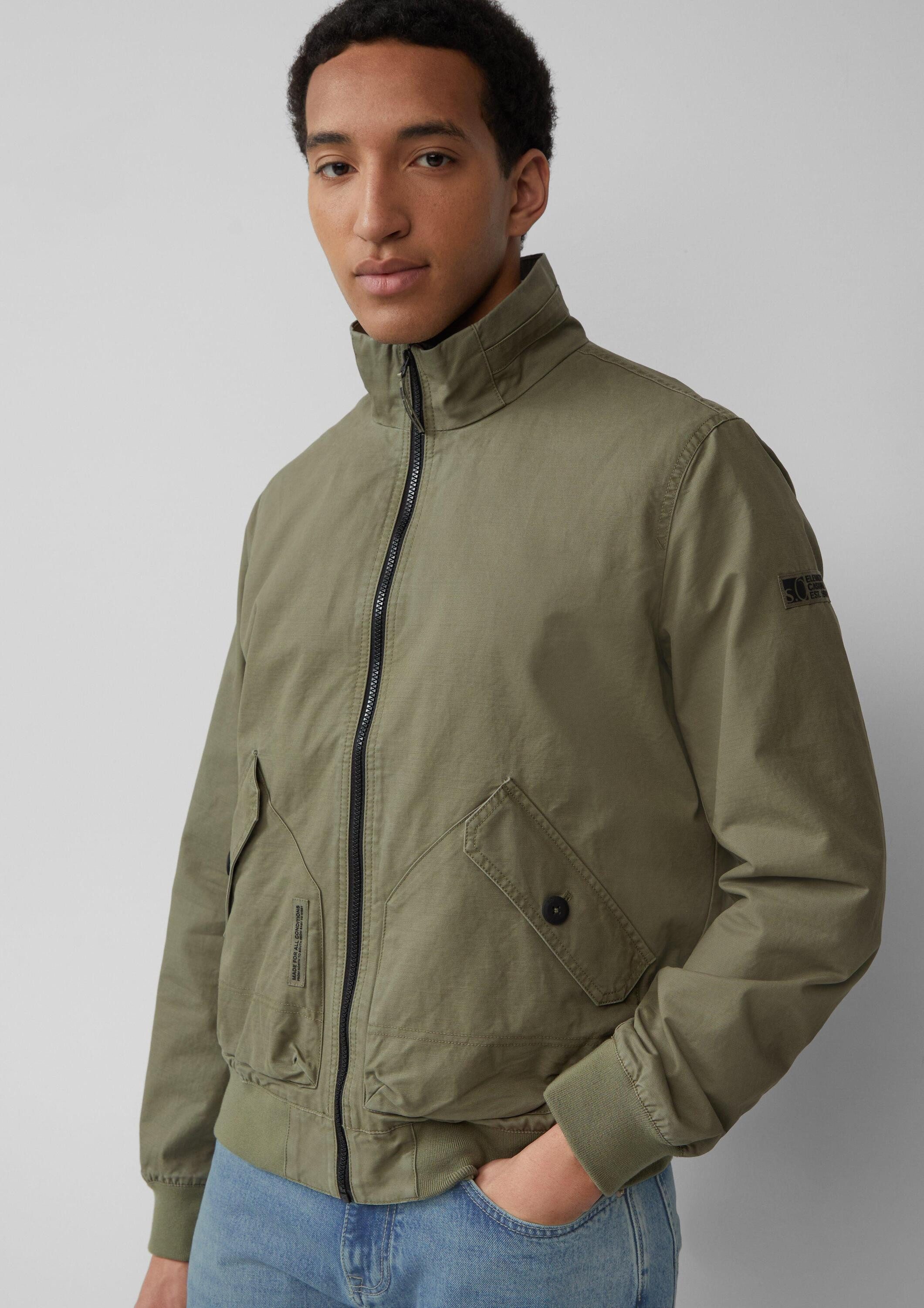 s.Oliver Funktionsjacke Outdoor-Jacke Hochwertiger Baumwoll-Blouson mit Kontrast-Details