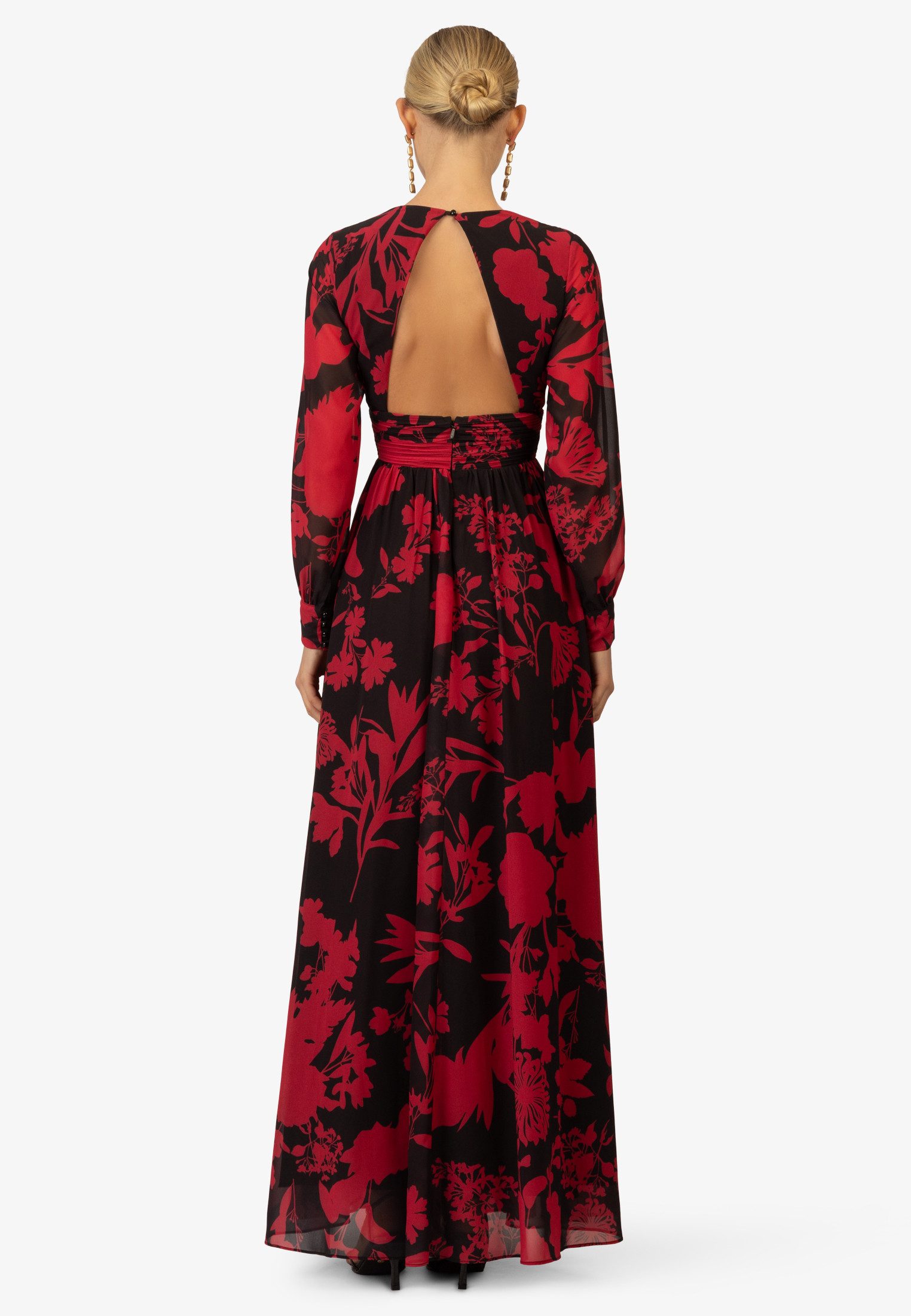 Kraimod Abendkleid mit V-Ausschnitt und langen Ärmeln