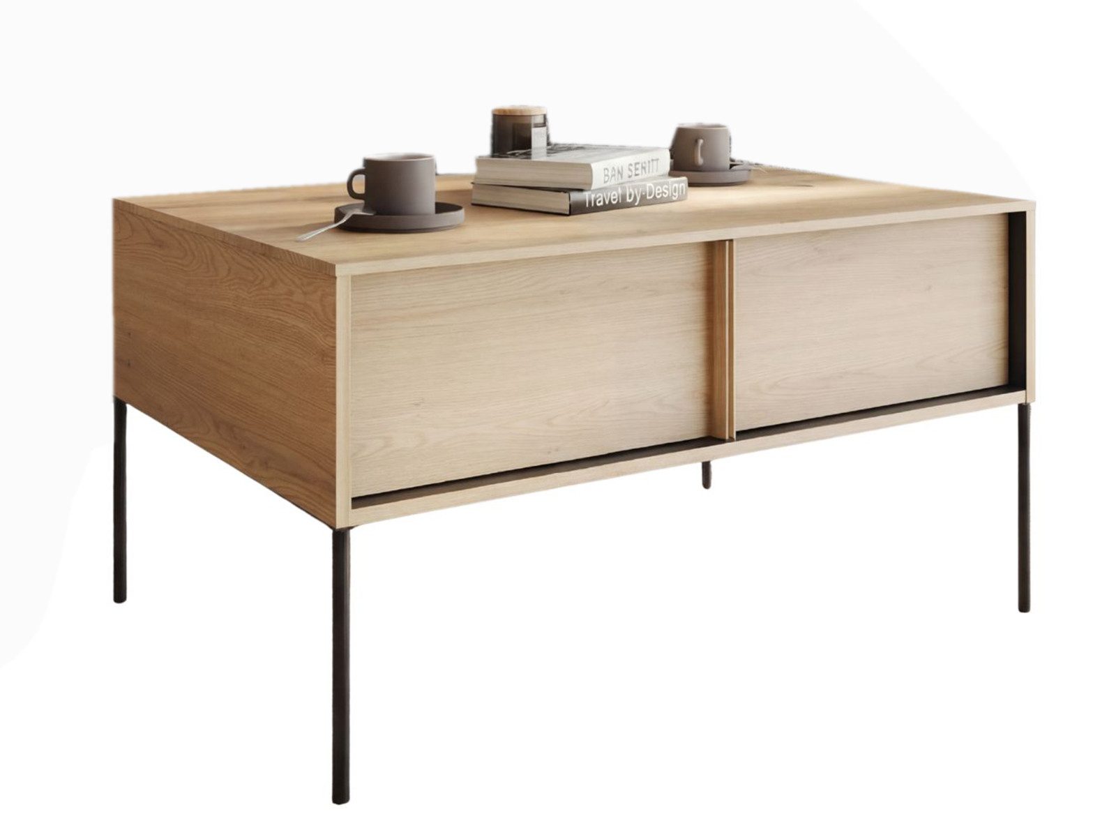 Compleo Couchtisch mit Schublade LUNARO, Eiche vincenza, Höhe: 55 cm, MADE IN EU