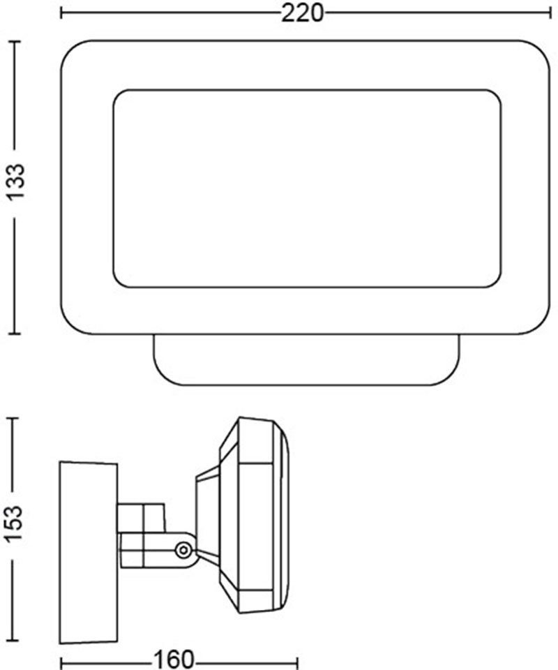 LED LED Helligkeitsstufen, Smart Home, mehrere Leuchtdauer Warmweiß Tageslichtweiß, fest integriert, Außen-Wandleuchte Philips Neutralweiß, Extra-Warmweiß, Dimmfunktion, Hue Kaltweiß, einstellbar, Discover,