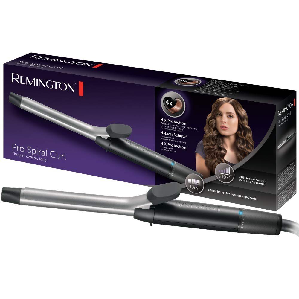 Remington Lockenstab Pro Spiral Curl Ci5519 19mm Ringellocken Keramik Turmalin schwarz