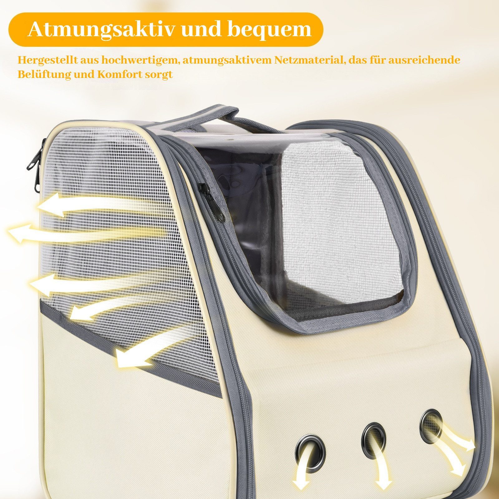 BlingBin Tiertransporttasche Haustier-Tragerucksack Katzenrucksack seitlich zu öffnender Haustier bis 5 kg, Mesh Haustier Tragetasche Atmungsaktiv für Outdoor-Aktivitäten