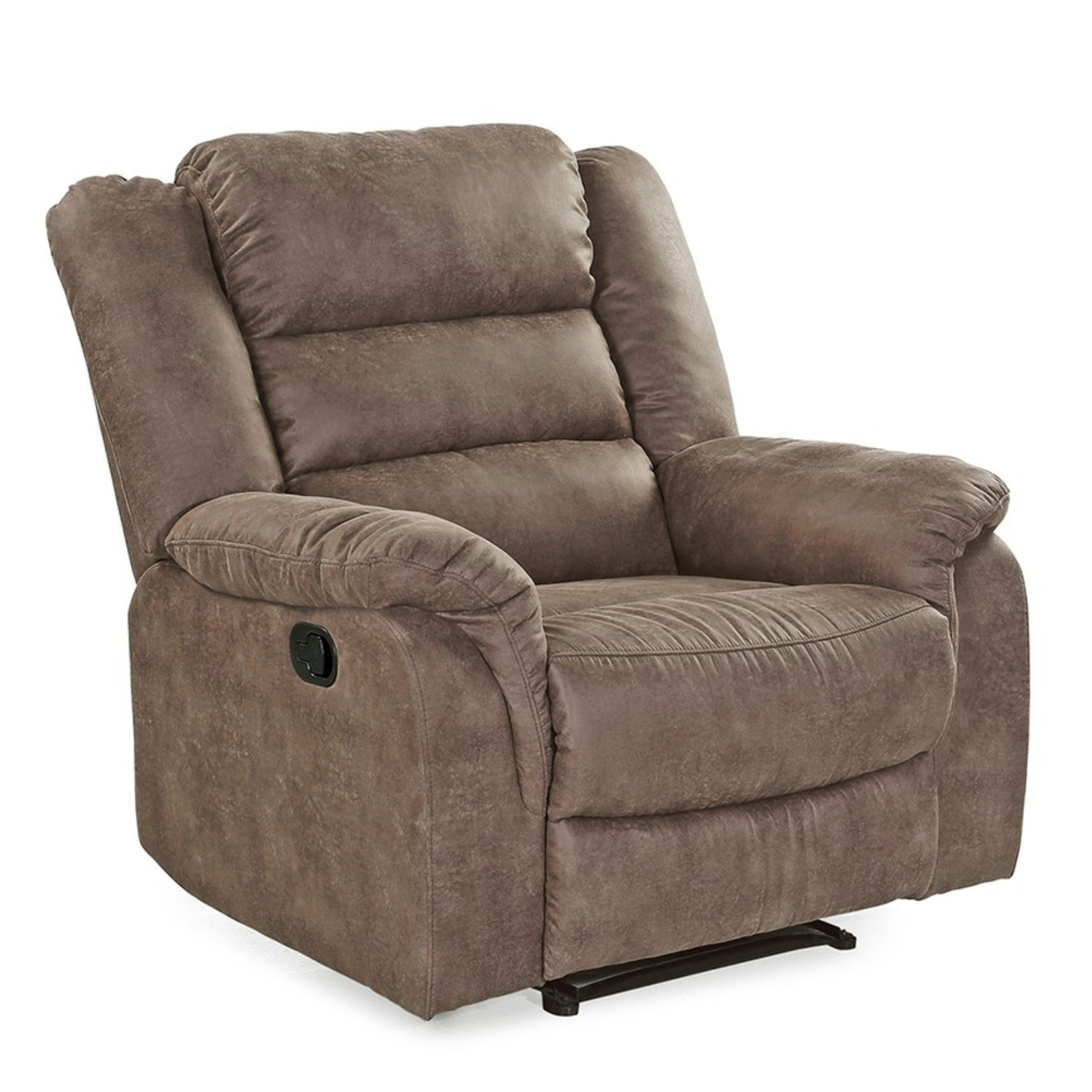 luma-home Relaxsessel 15132 (TV-Sessel mit halbautomatischer Relaxfunktion B95/T93/H103 cm), Federkern, Wellenunterfederung, Bezug Mikrofaser Vintage Grau Braun