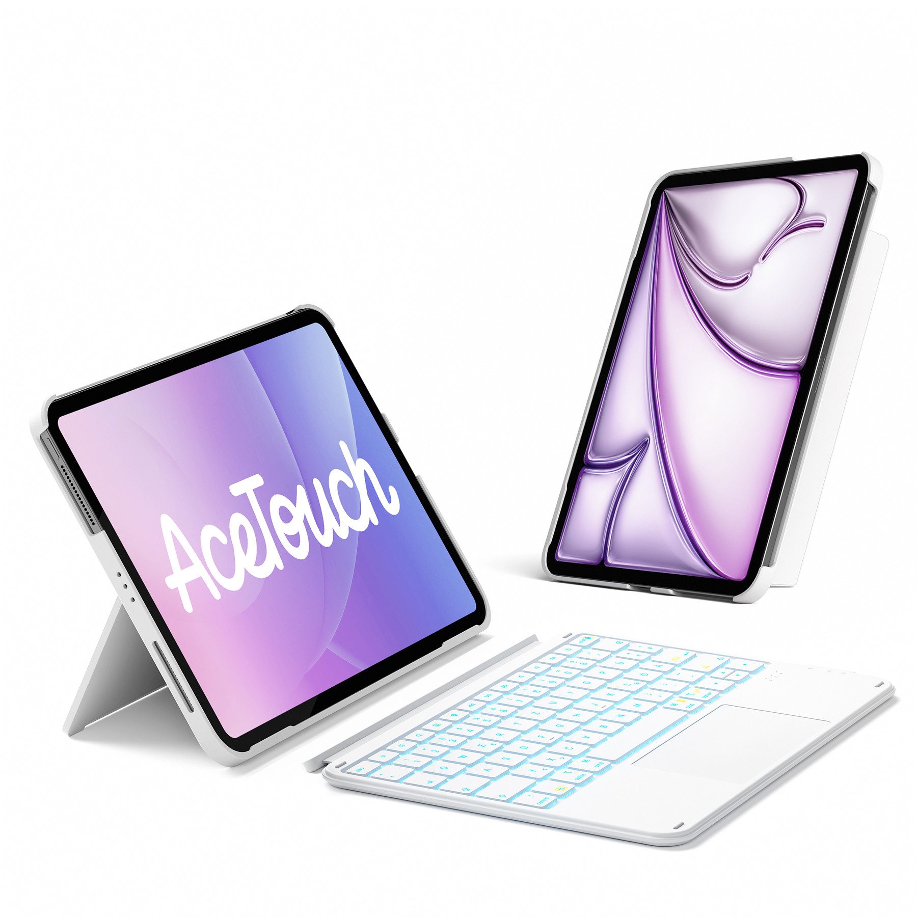 Inateck für iPad 11 Gen A16, 11 Zoll iPad Air M4 M3, iPad 10, iPad Pro 4/3/2/1 iPad-Tastatur (Ultraleichte, Abnehmbare Tastatur mit Touchpad, Tragbar)