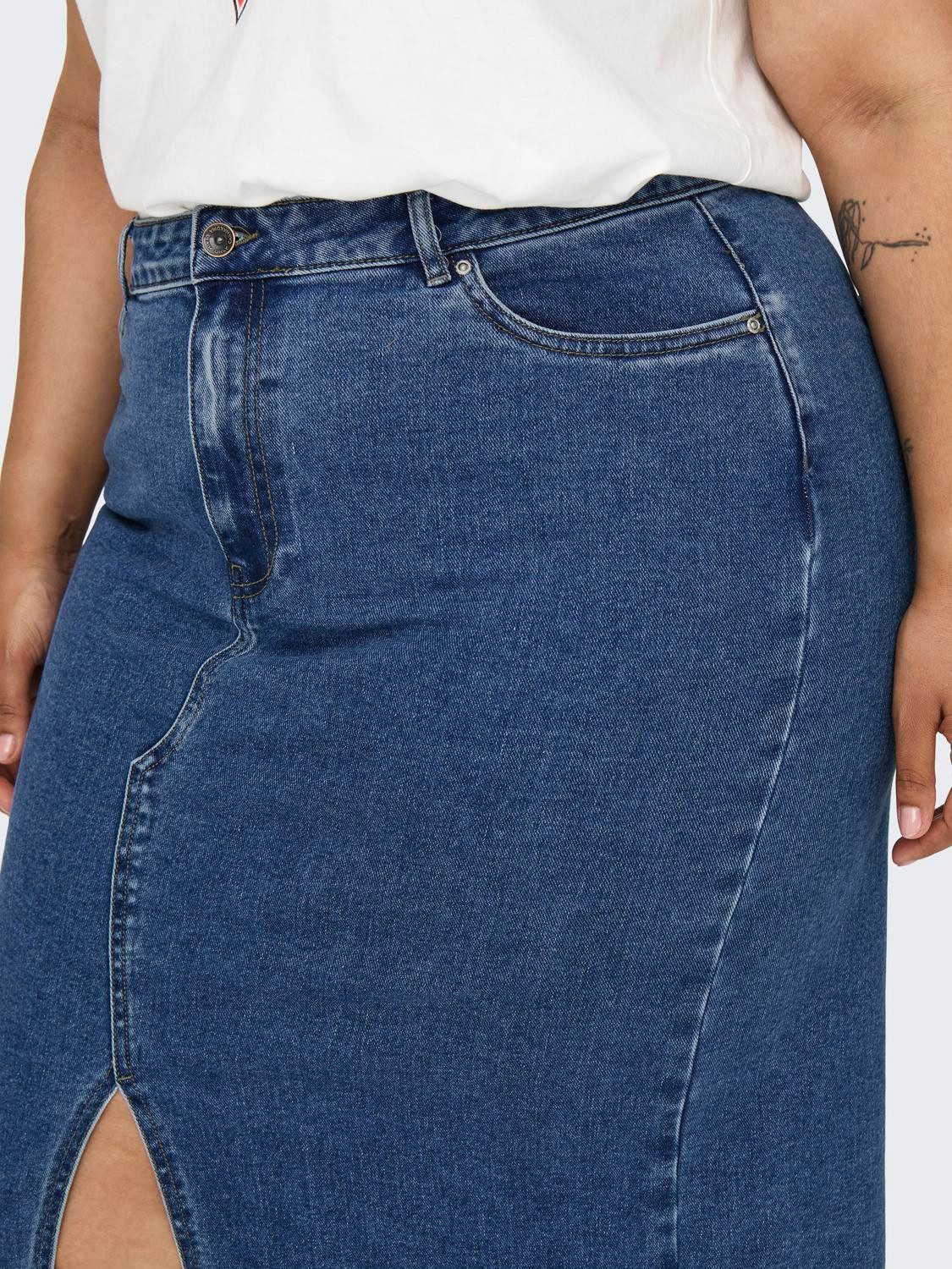 ONLY CARMAKOMA Jeansrock CARSIRI FRONT SLIT günstig online kaufen