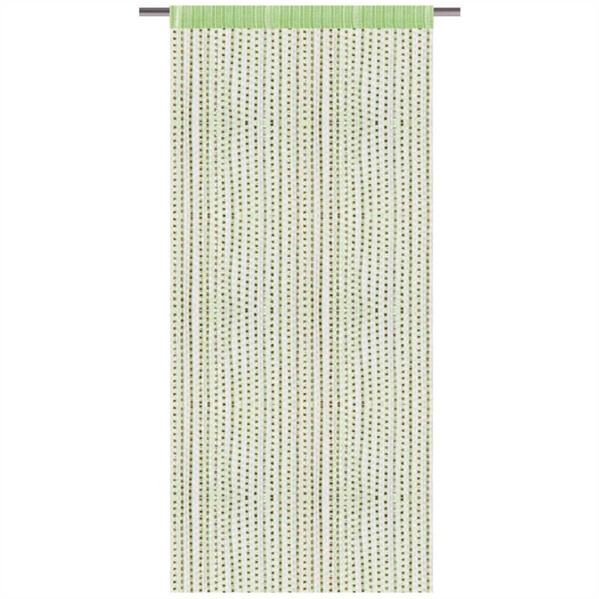 x halbtransparent, modern attraktiv Grün Stangendurchzug, 250cm) Türvorhang, mit Fadengardine 200cm Stangendurchzug x (90 bis Fadenvorhang, 300 Bestlivings, und