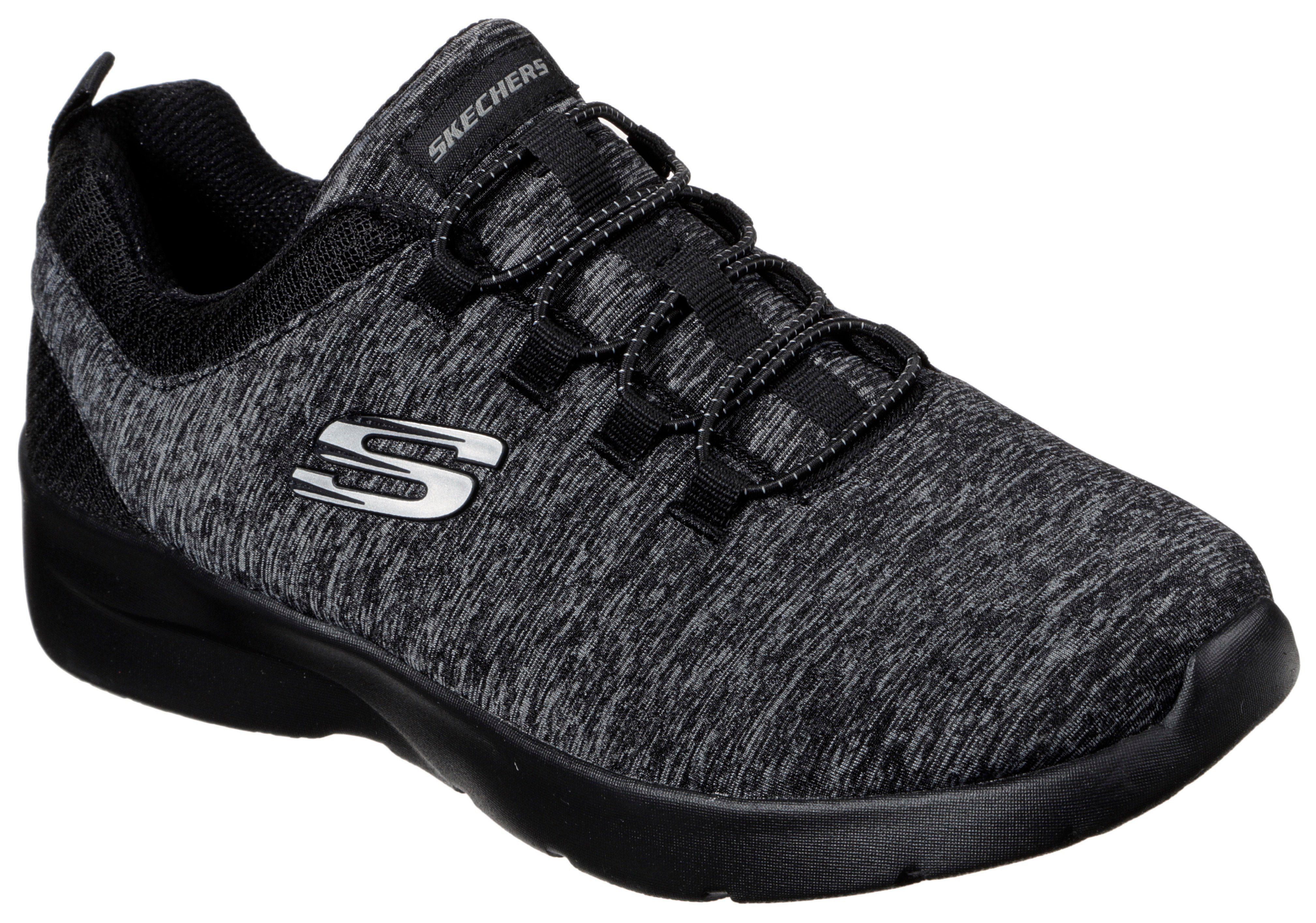Skechers DYNAMIGHT 2.0-IN A FLASH Slip-On Sneaker für Maschinenwäsche geeignet schwarz-meliert