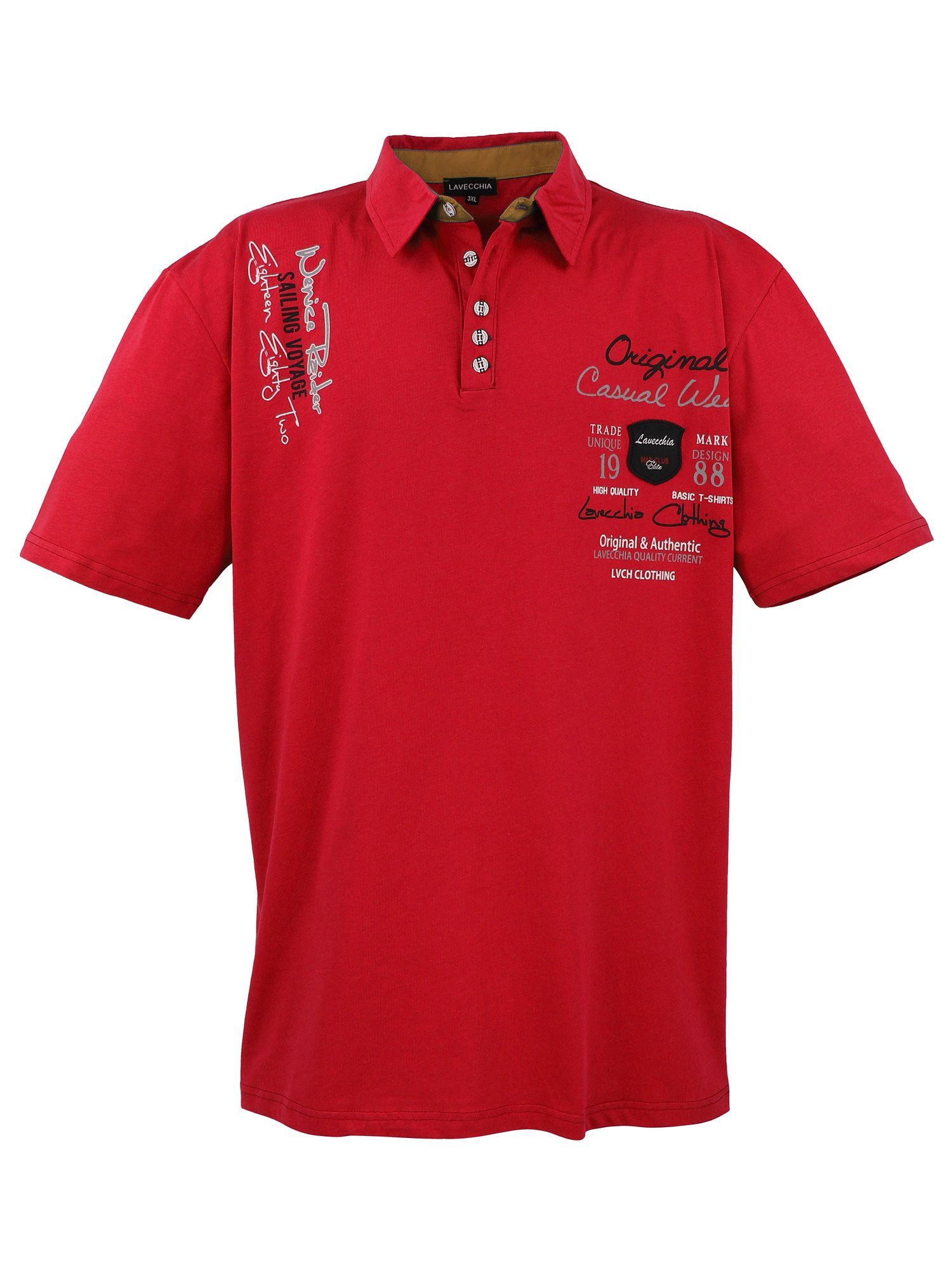 Polo LV-610 Herren Lavecchia Übergrößen Poloshirt rot Herren Polo Shirt Shirt