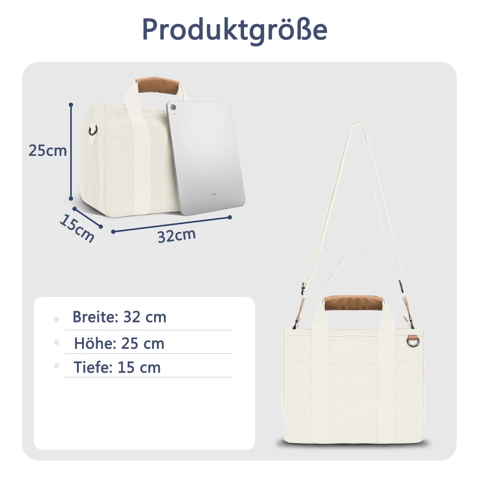 nsihing Schultertasche modische Damen Umhängetasche, Henkeltasche, große Tasche für Sport Schule Reise Freizeit Urlaub – Bild 4 von 5