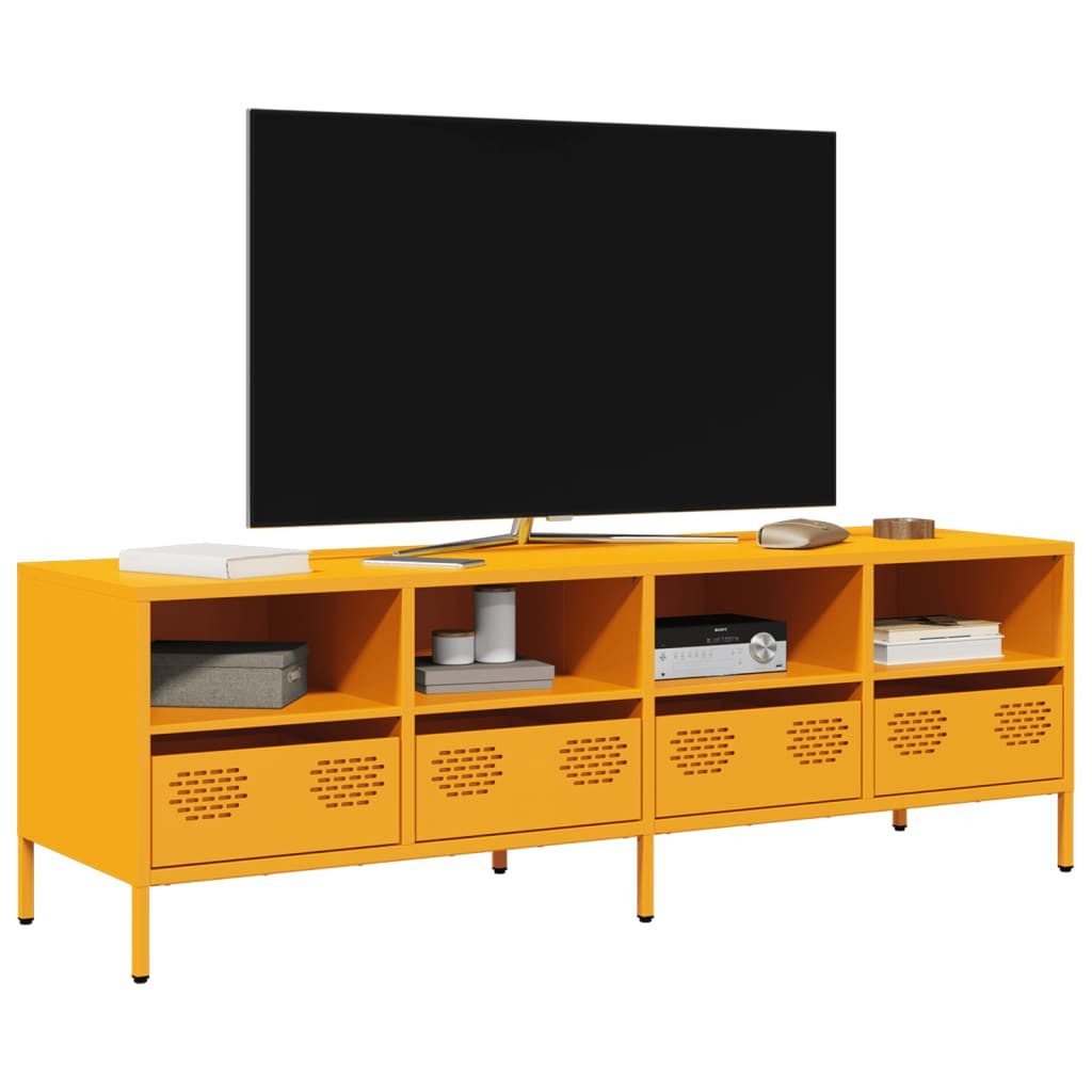 vidaXL TV-Schrank TV-Schrank Senfgelb 135x39x43,5 cm Kaltgewalzter Stahl (1-St)