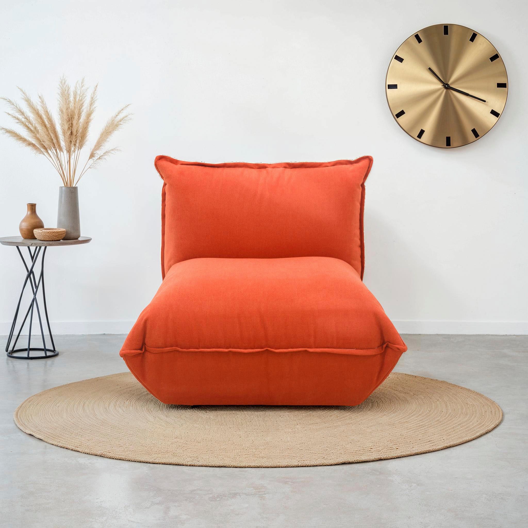 DOMO collection Sessel Nantes Loungesessel, Wohlfühlsessel, hochwertig gepolstert mit Federkern, Struktur weich, orange