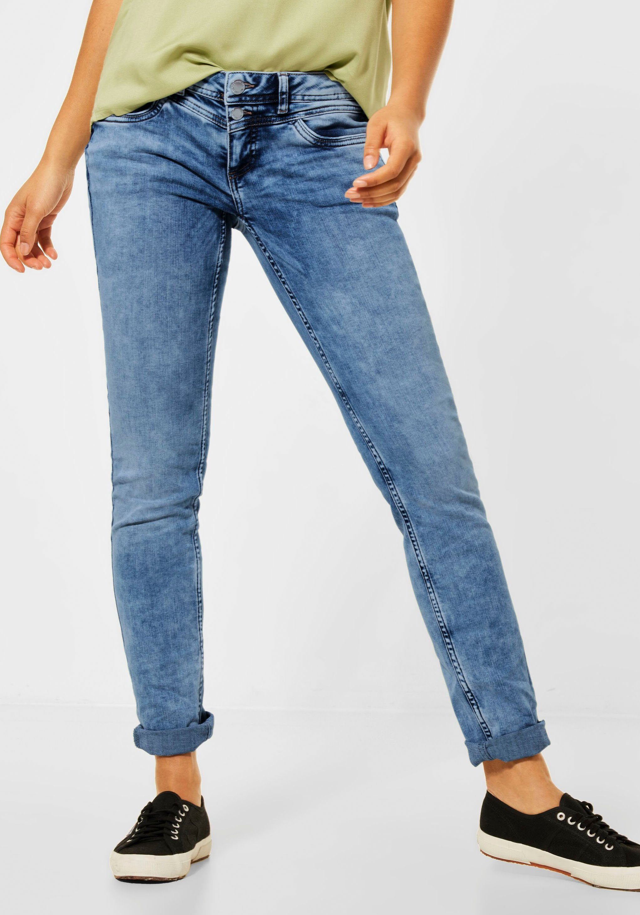 STREET ONE Slim-fit-Jeans mit doppeltem Knopfverschluss online kaufen | OTTO