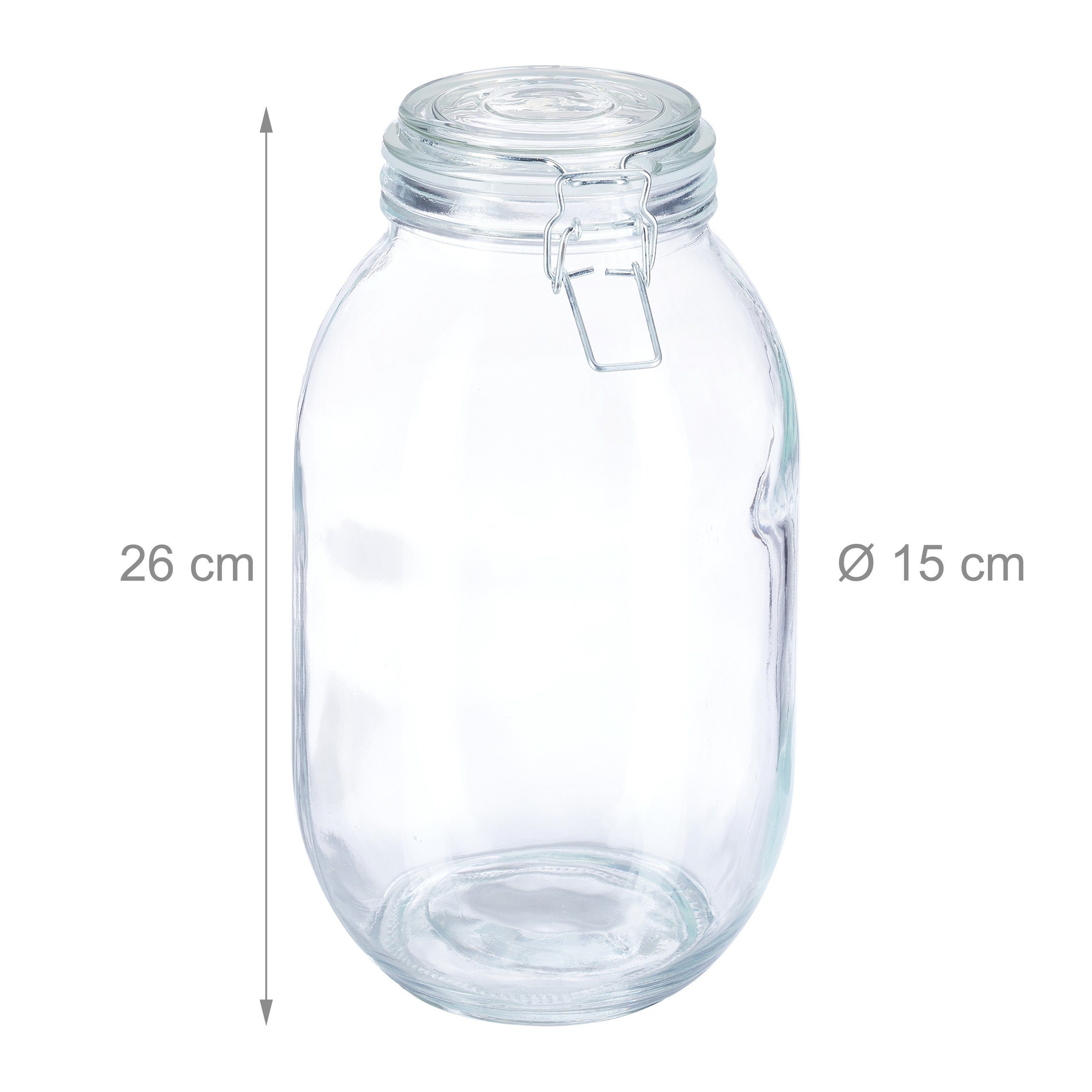 relaxdays Einmachglas Einmachglas 3 Glas Liter