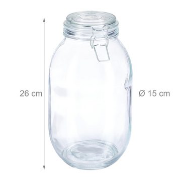 relaxdays Einmachglas Einmachglas 3 Liter, Glas
