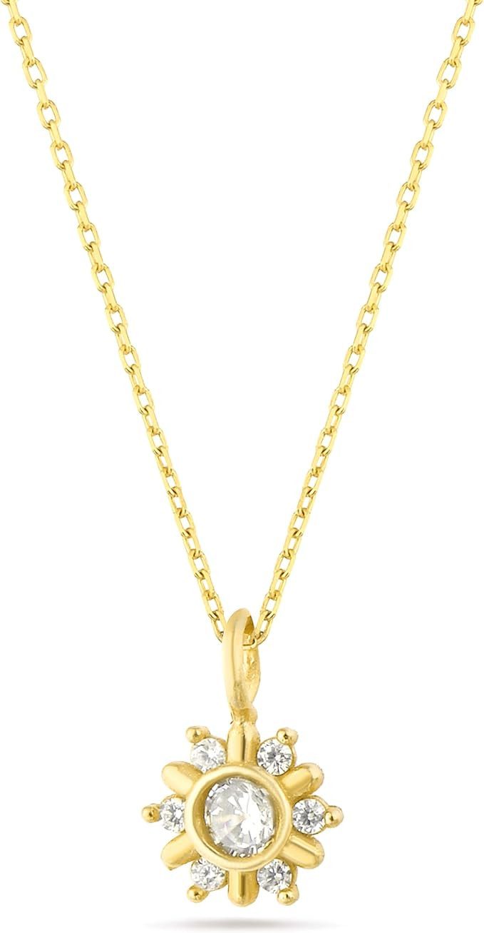 Einzelstück Charm-Kette Halskette mit Mini Sonnen Anhänger