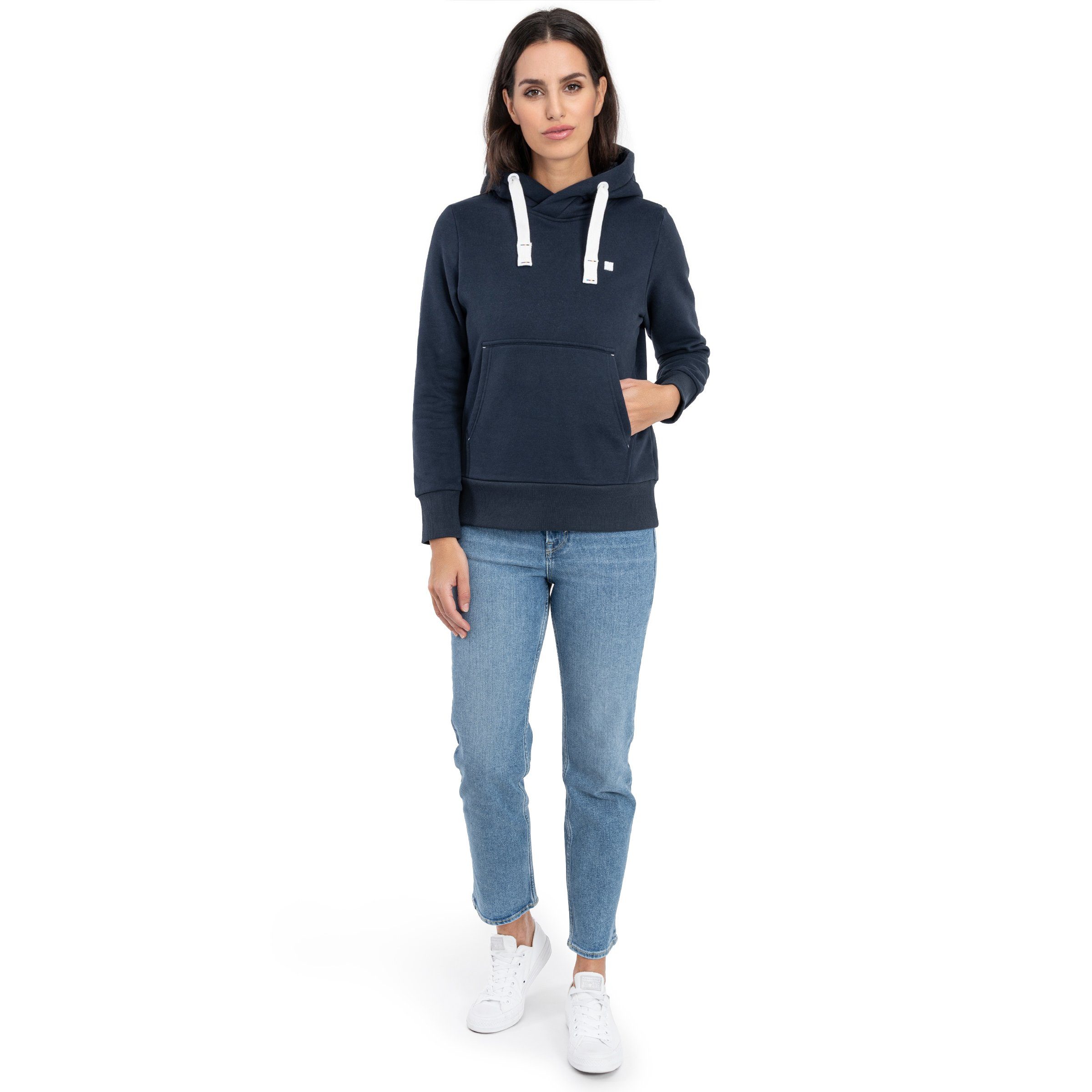 DEPROC Active Kapuzensweatshirt HildaCMYK II WOMEN weiche Fleecejacke mit Kängurutasche