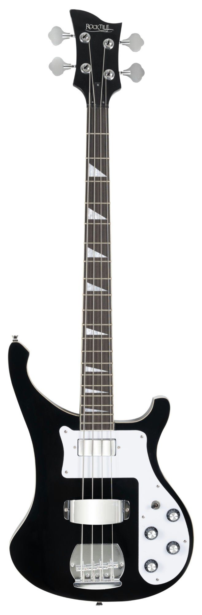 Rocktile E-Bass RB-400B "Blackbird" Black, Griffbrett mit Perloid Inlays