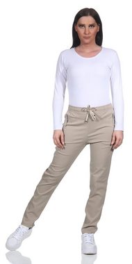 Alica Collection Chinohose Schlupfhose Damen Stretch Hose leichte Sommerhose mit Kordelzug, mit elastischem Bund, auch in großen Größen erhältlich