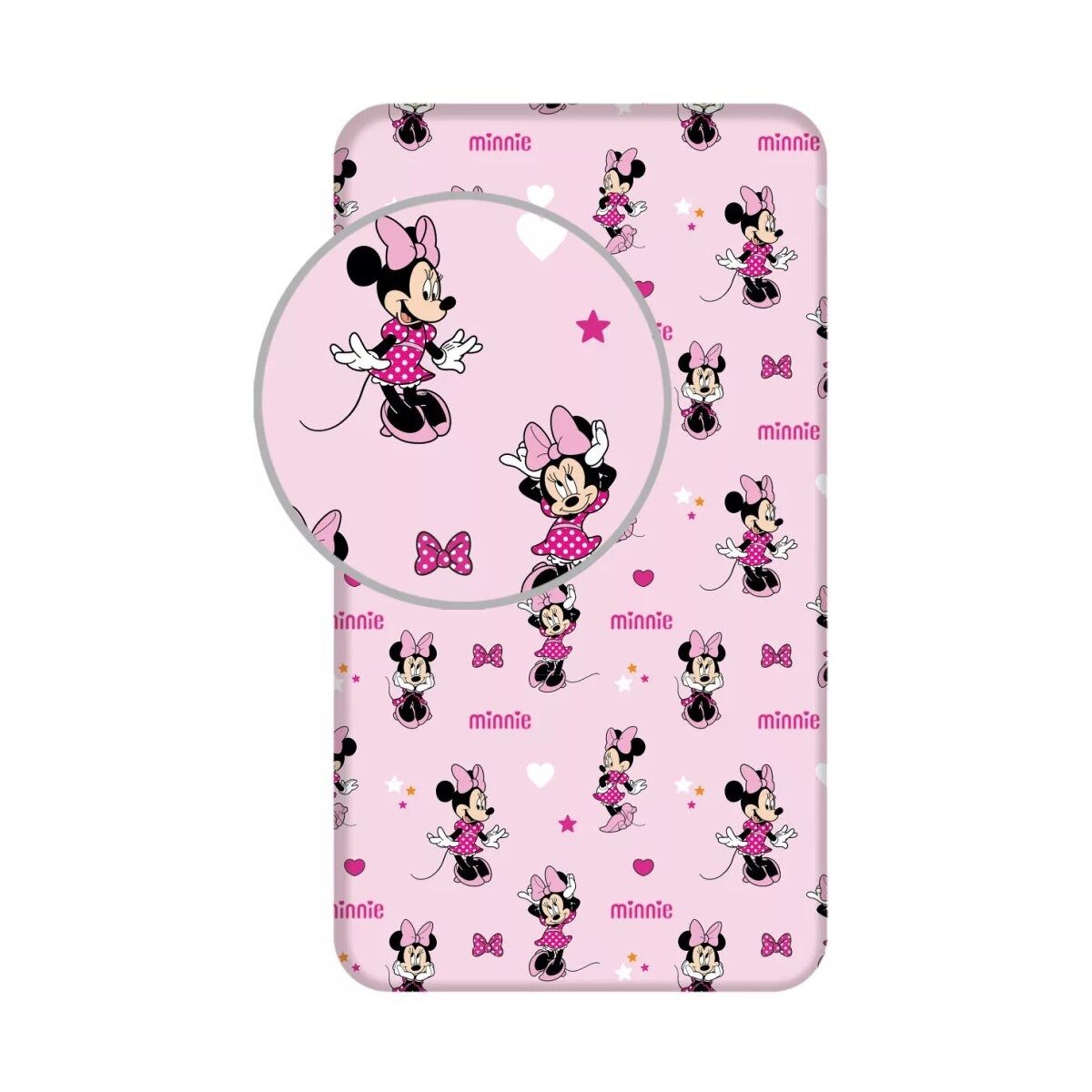 Disney Kinderbettwäsche Disney Minnie Pretty in Pink Gummispannbetttuch 90x günstig online kaufen