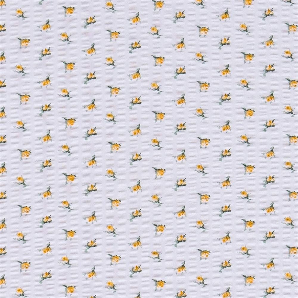 Carpe Sonno Bettwäsche Seersucker 135 x 200 155 x 220 Blumen Bettwäsche Sommer 100% Baumwolle, Seersucker, 2 teilig, Blumen Bettbezug mit Reißverschluss & OEKO-TEX Gelb Weiß 135x200