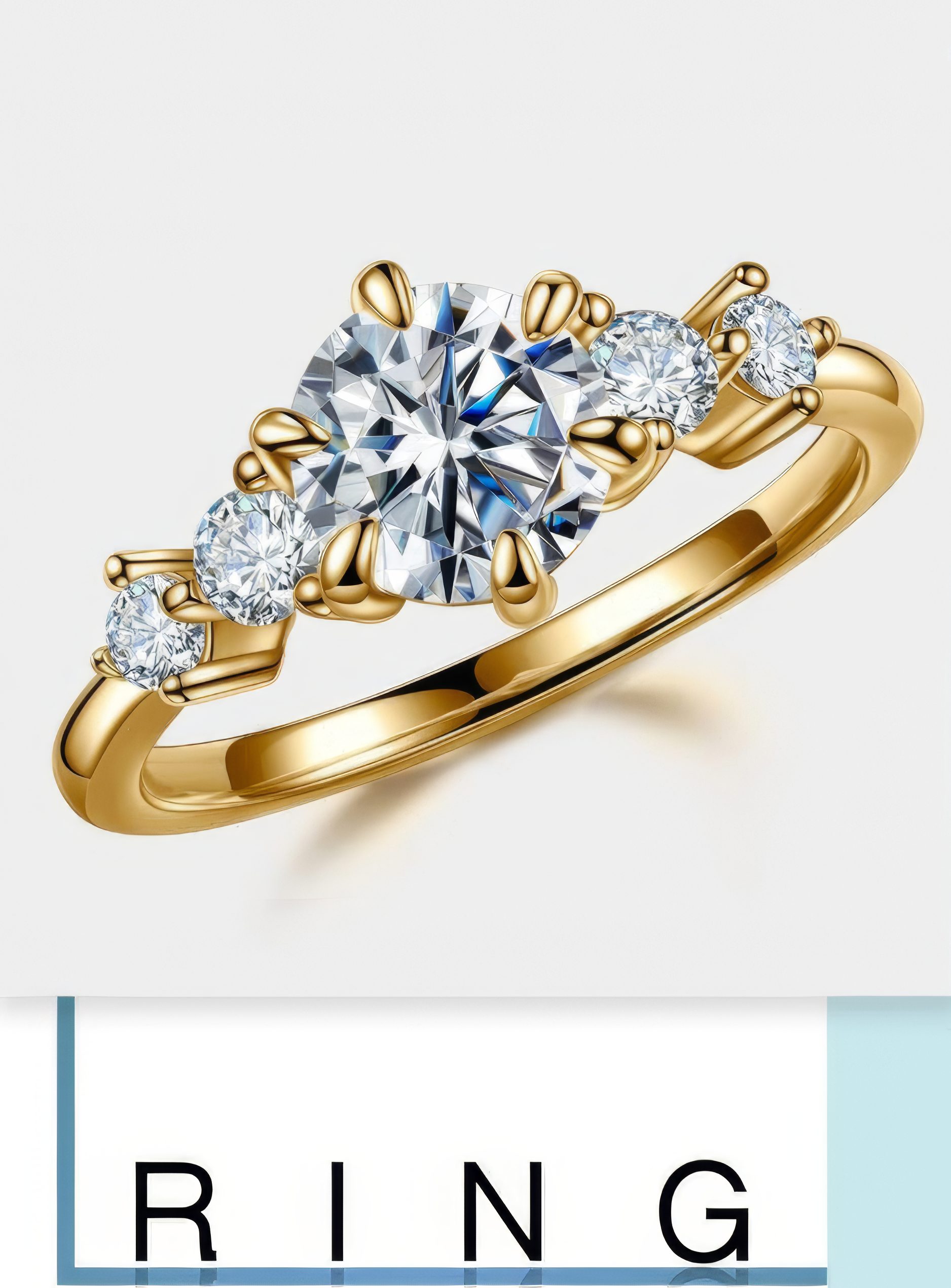 Jumpeak Diamantring Damenring, 585 reines Gold Ring, 1.2CT Labor kultiviert günstig online kaufen