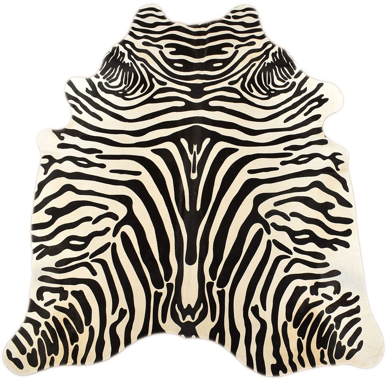 KUHFELL online & NOMAD Fellteppich KUHFELL STIERFELL RINDERFELL ZEBRA PRINT 200 x 180 cm SCHWARZ WEISS
