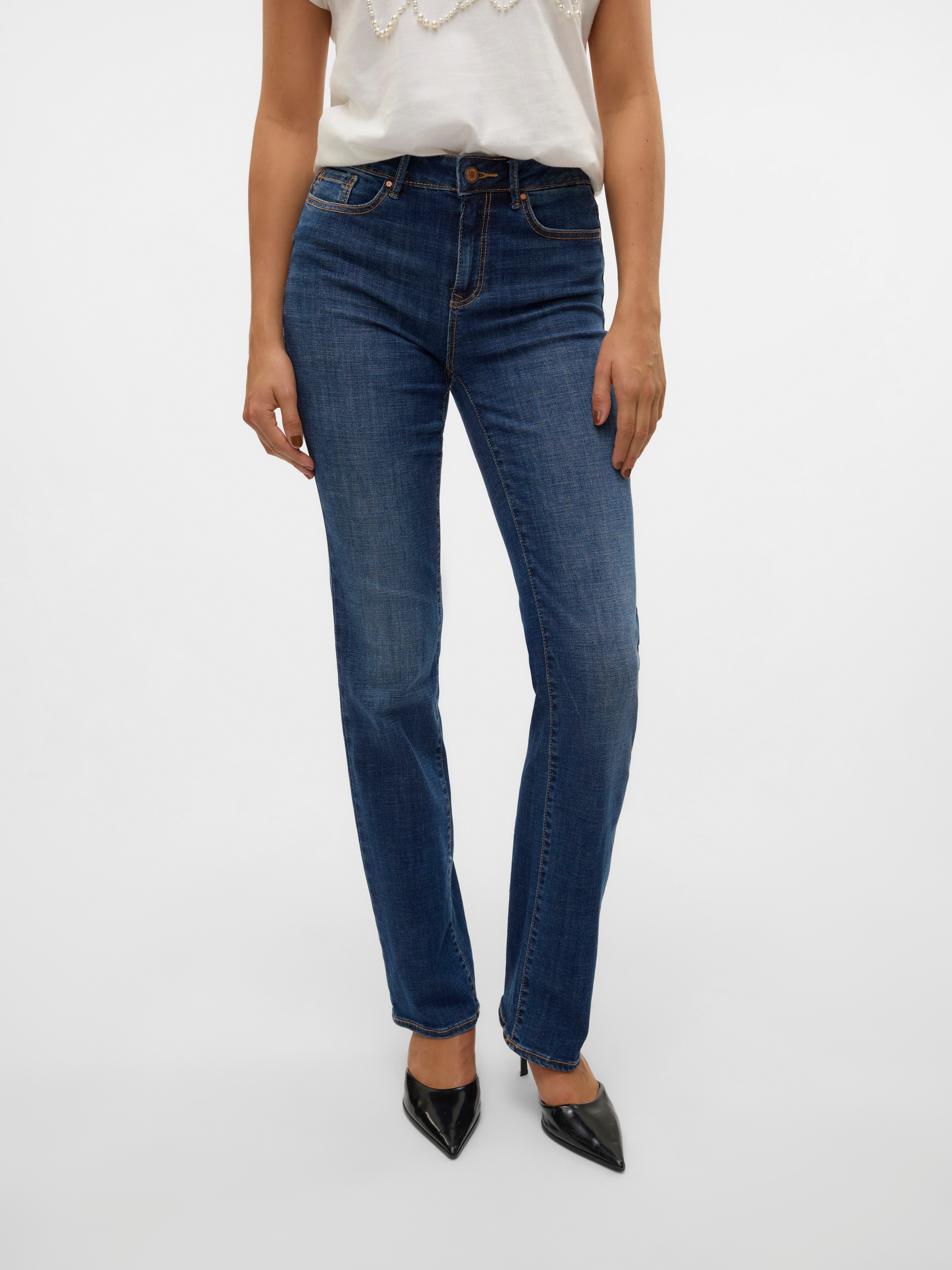 Vero Moda Gerade Jeans VMFLASH MR STRAIGHT JEANS LI3300 GA NOOS günstig online kaufen