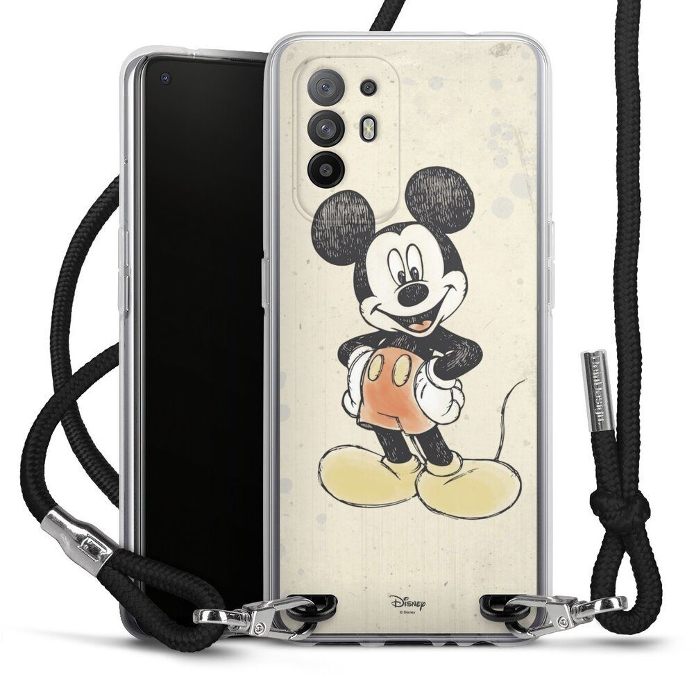 DeinDesign Handyhülle Offizielles Lizenzprodukt Mickey & Minnie Mouse Wasserfarbe, Oppo A94 5G Handykette Hülle mit Band Case zum Umhängen