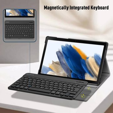 Fintie Tablet-Hülle Tastatur Hülle für Samsung Galaxy Tab A8 10,5 Zoll 2021 SM-X200/X205/X207 - Keyboard Cover mit Magnetisch Abnehmbarer Deutsches Layout Tastatur 10,5 Zoll