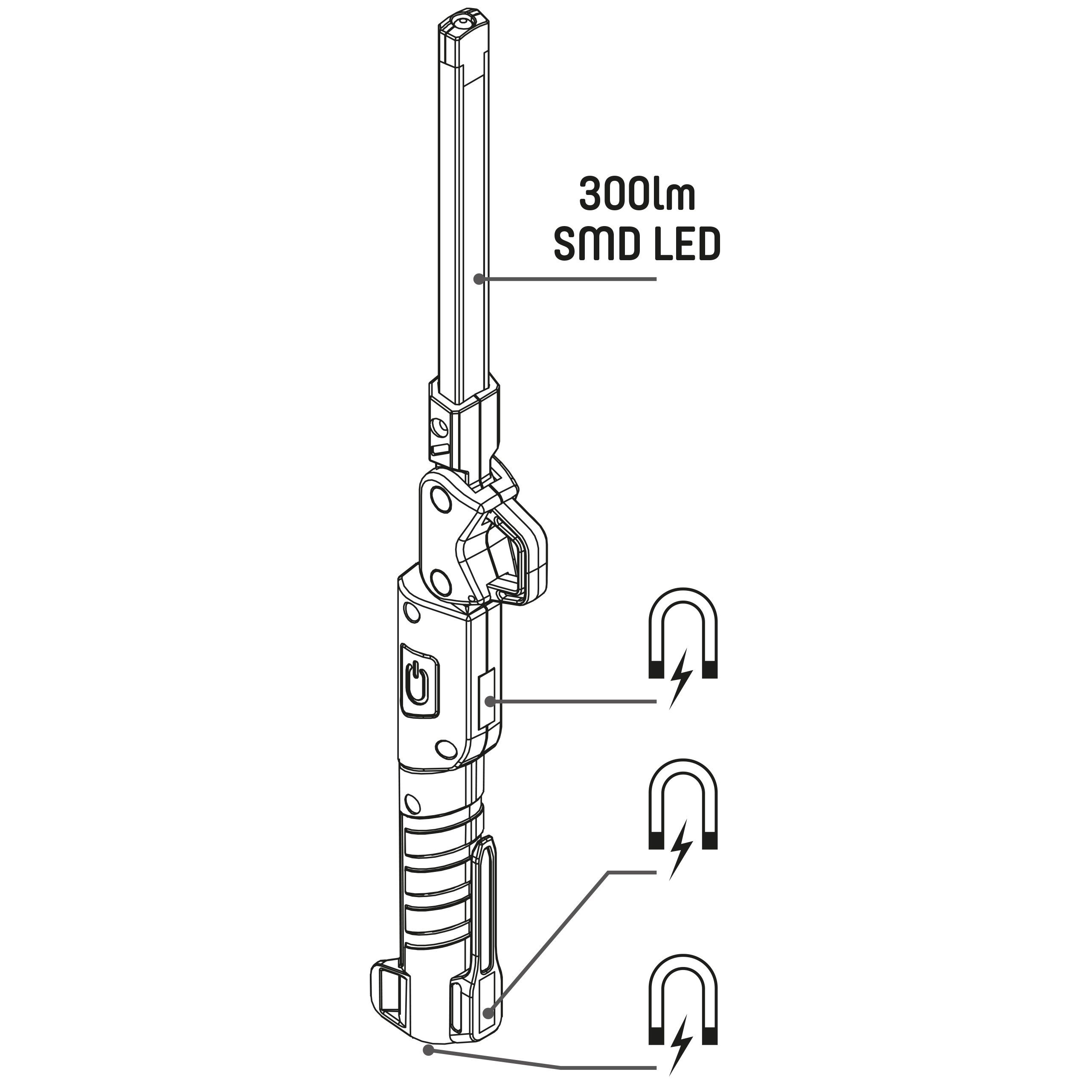 LED LED, Akku klappbar LED's IP54 LED-Inspektionsleuchte, 0710322 Arbeitsleuchte work kaltweiß 3W