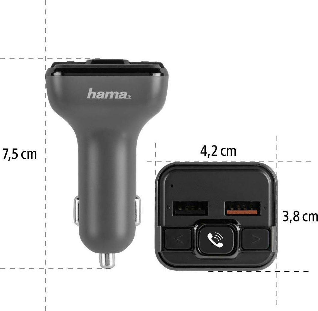 FM-Transmitter zu USB mit und 2.0 Bluetooth®- Transmitter Freisprechfunktion Bluetooth-Adapter Hama