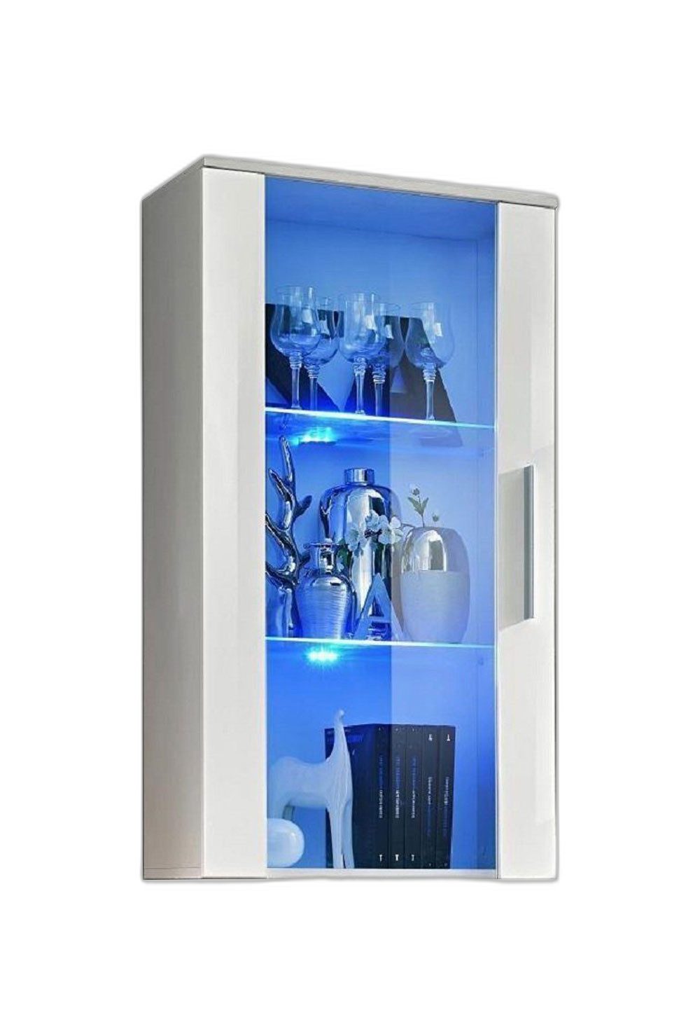 Xlmoebel Hängevitrine Weißes Wohnzimmer Hängeregal Designer Möbel Wandschrank (1-St., 1x Hänge Vitrine) Hergestellt in Europa