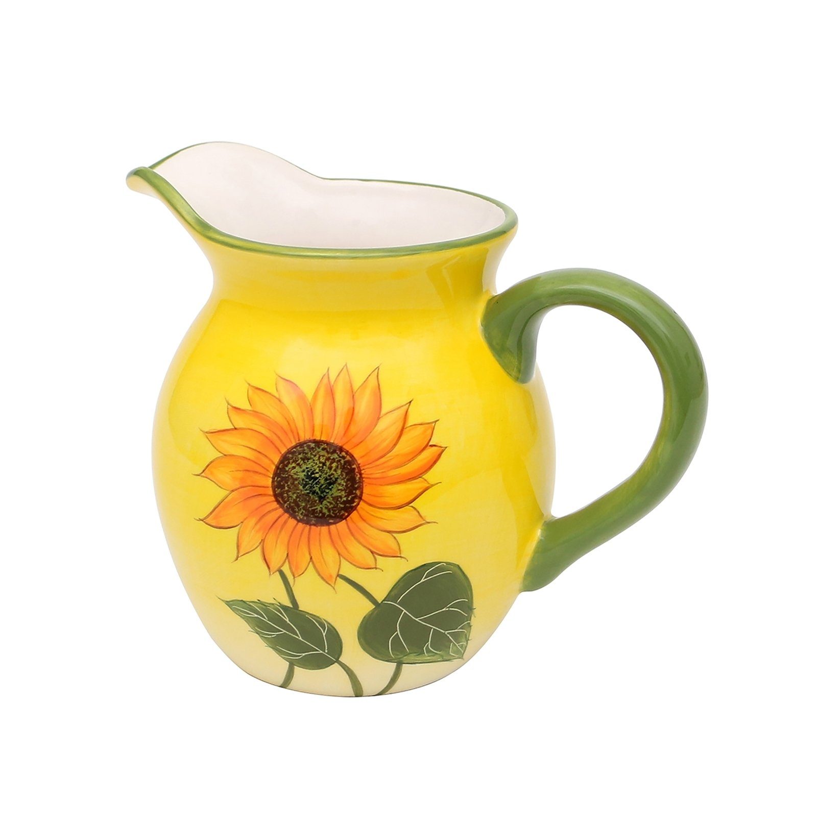 Saftkrug Keramik Wasserkrug Sonnenblume, Milchkännchen Milchkrug Neuetischkultur