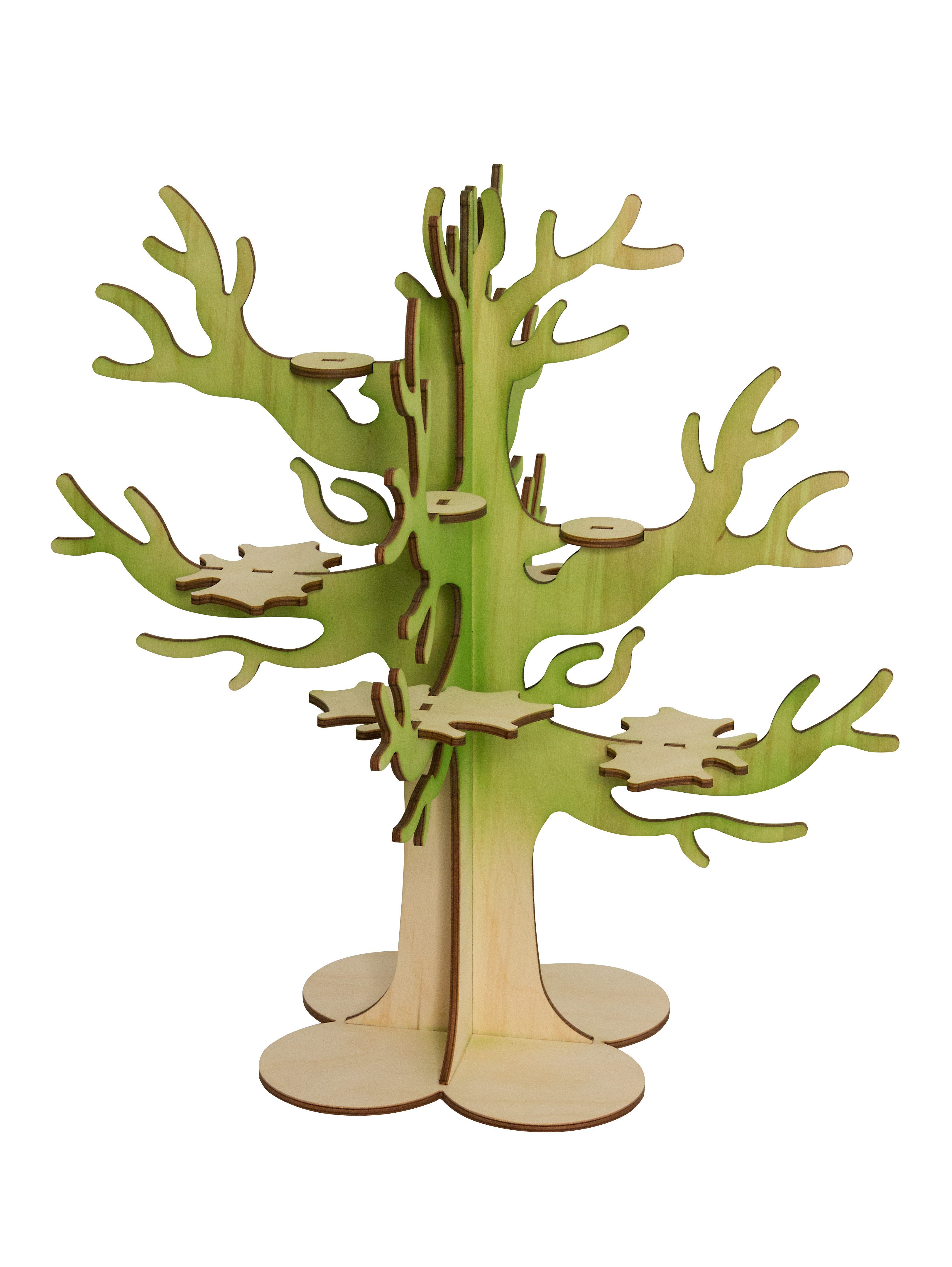 Kuhnert Dekobaum Baum für Mini-Eule - aus Holz gefertigt - ca. 40x40x45 cm, entzückende Dekoration für jeden Raum - Made in Germany