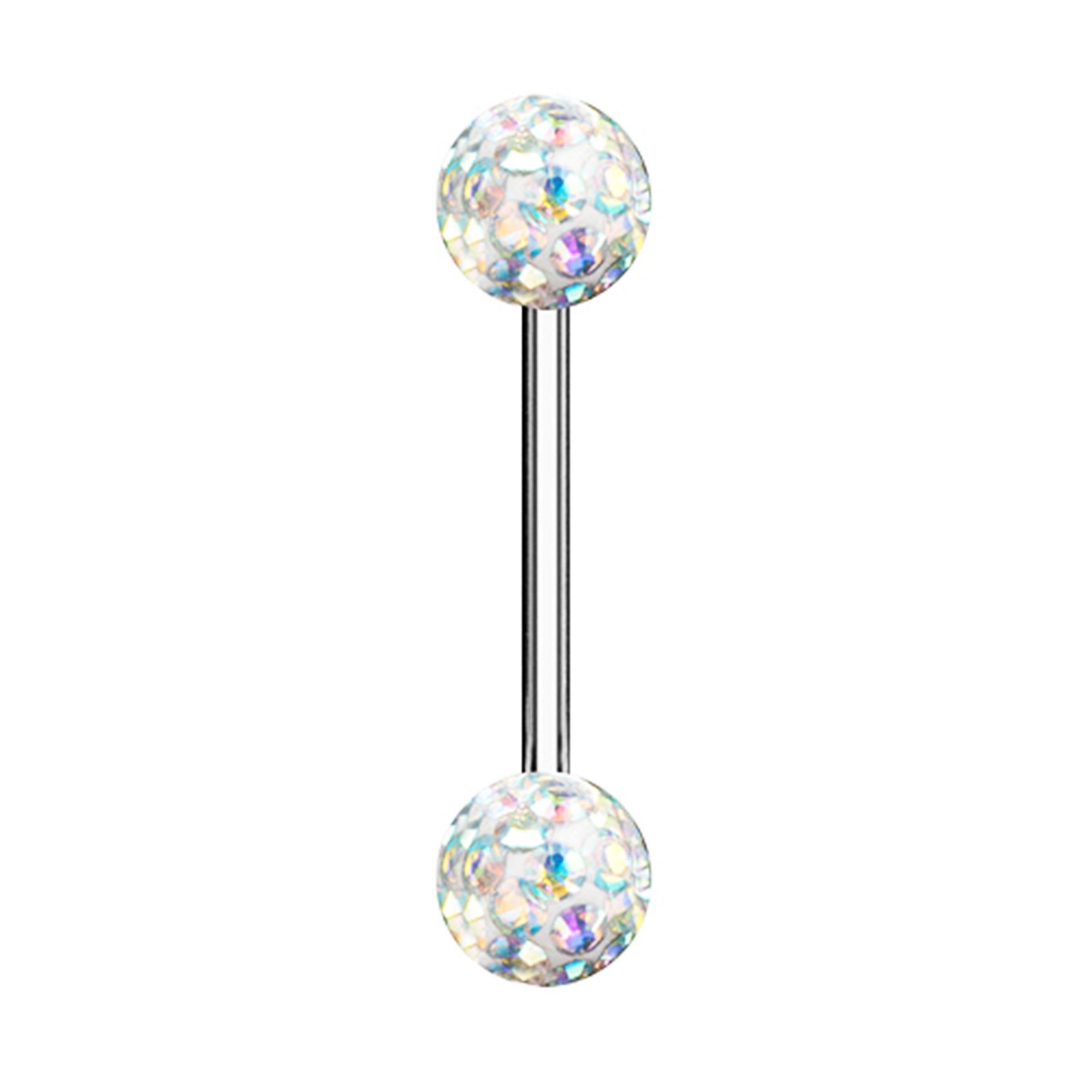 Rainbow Taffstyle Ferido Kristall Brust Piercing Kugeln Kugeln, Multi Intim Multi Ferido Brust Intimpiercing Intimpiercing Kristall Intimpiercing