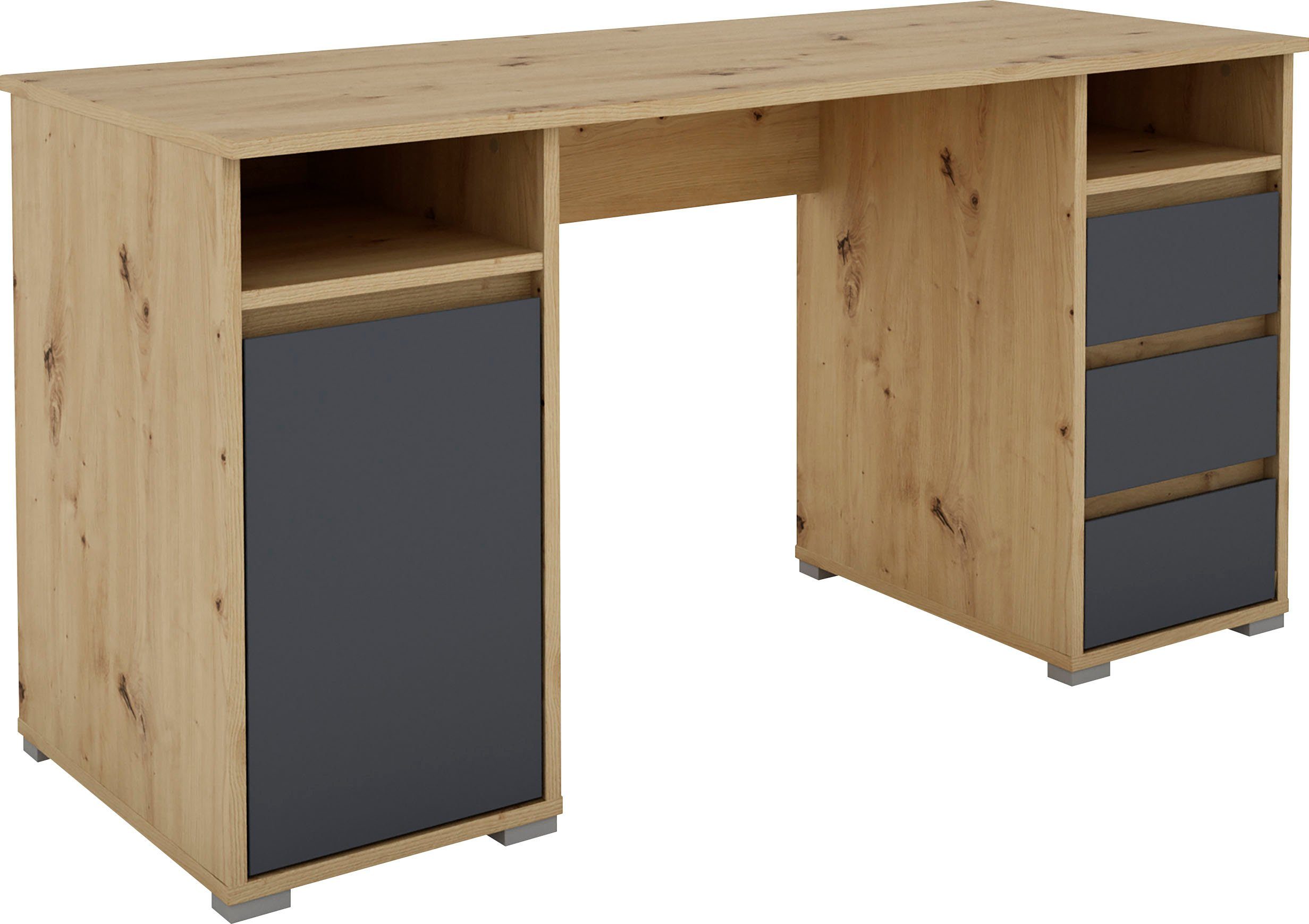 byLIVING Schreibtisch Lobo, Breite 138 cm Artisan Eiche/Anthrazit | Artisan Eiche | Artisan Eiche