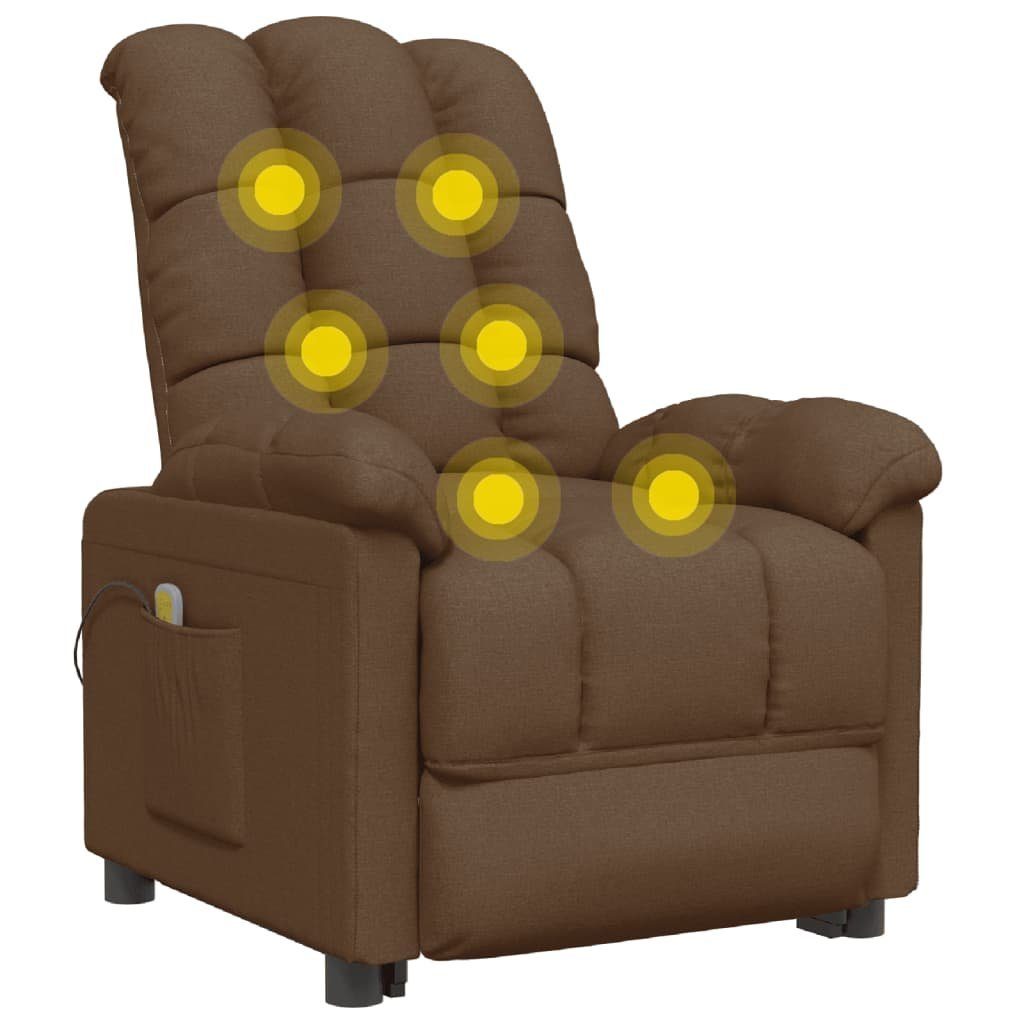 DOTMALL Massagesessel Fernsehsessel Seitentasche, Liegefunktion,Vibration,für Wohnzimmer Braun Mit