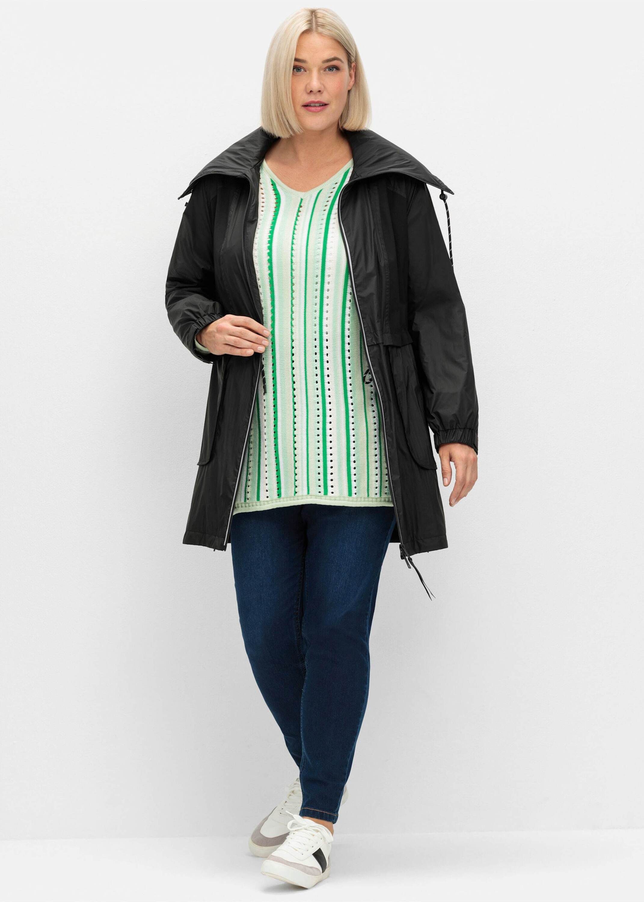 Sheego Winterjacke Outdoorjacke Langarm in leichter, wasserabweisender Qualität – Bild 3 von 5