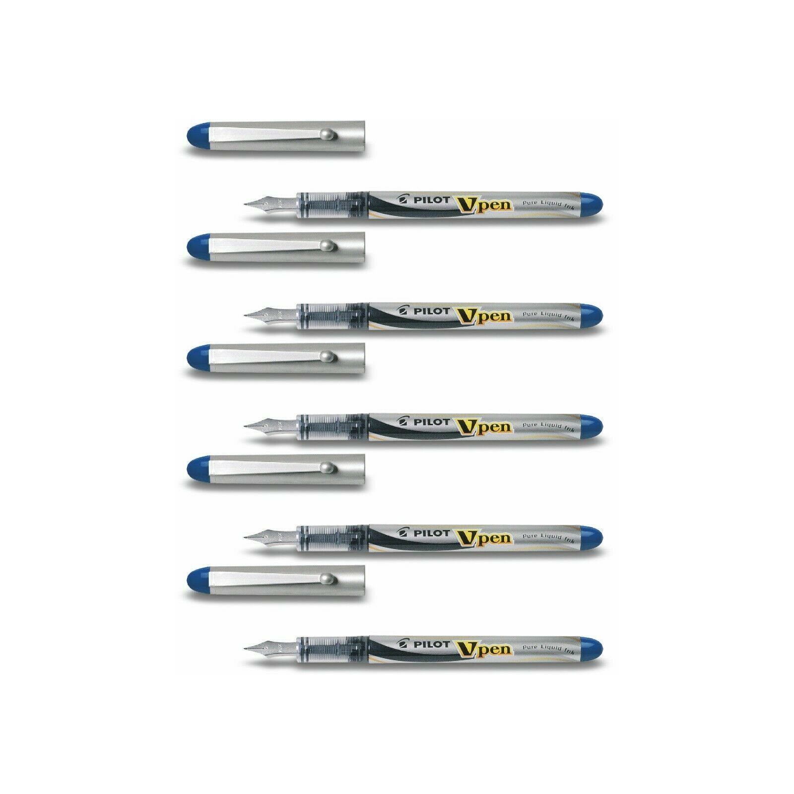 Pilot Pen Füllfederhalter V-Pen Silver - 5er-Set, (5-tlg)
