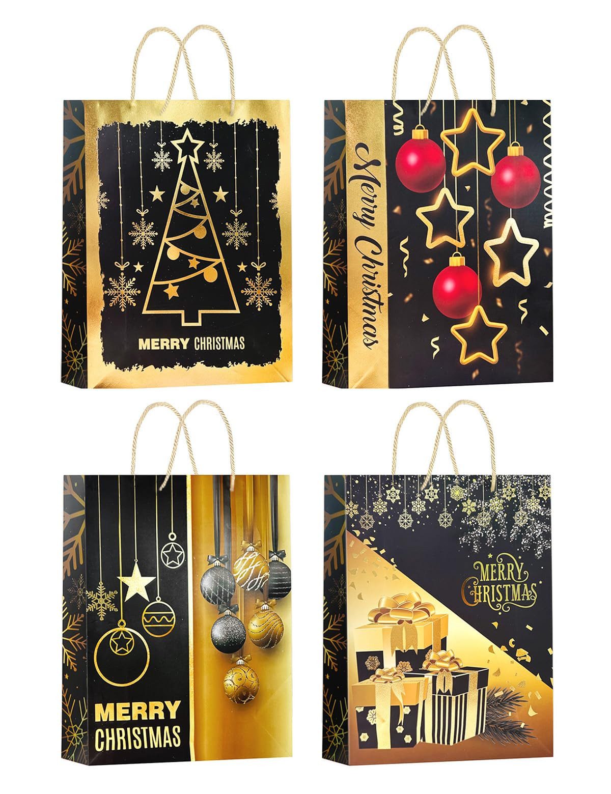 M&W DAS DESIGN Geschenkpapier Geschenktüten Papiertüten Weihnachtliche 24 x 18 x 8.5 (HxBxT) 12er