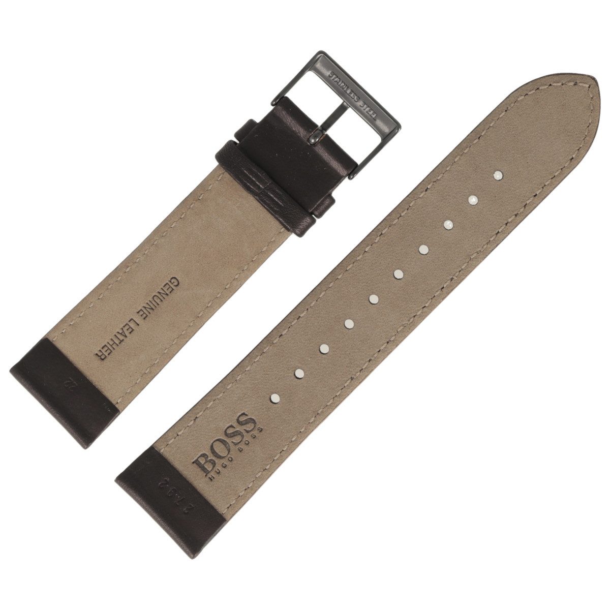 BOSS Uhrenarmband 22mm Leder Braun 659302792