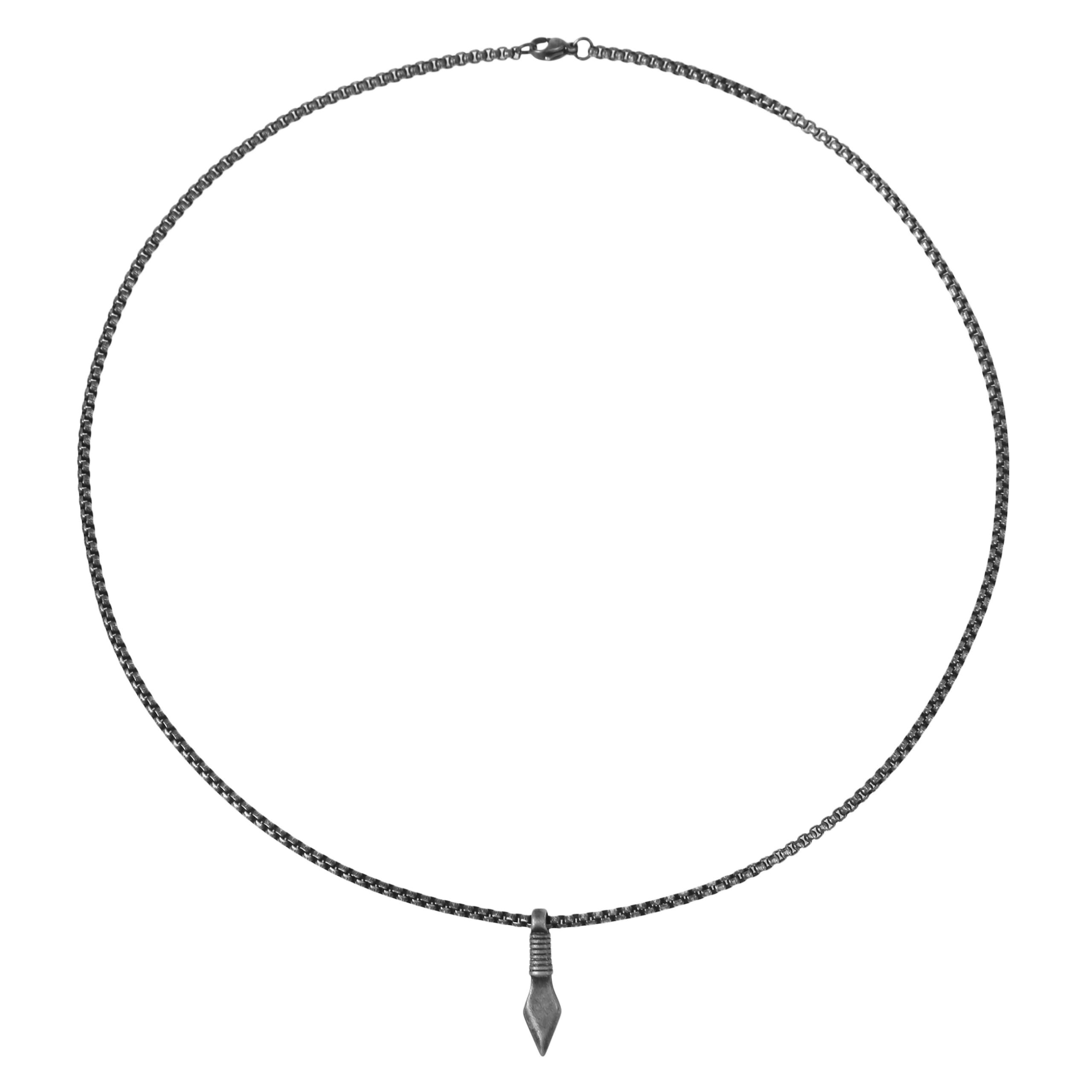 Made by Nami Kette mit Anhänger Edelstahl Halskette Herren mit Anhänger in Silber, das perfekte Geschenk für den Mann 40cm lang mit 5cm Verstellkette