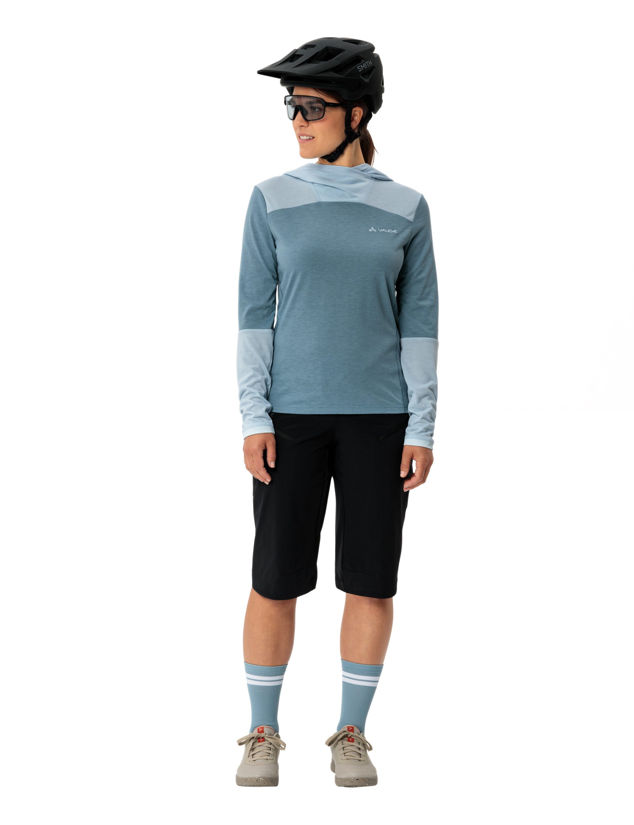 VAUDE Funktionsshirt WOMEN'S TREMALZO LS SHIRT (1-tlg) mit Schalkragen, mit Kapuze, mit Reißverschlusstasche am Rücken