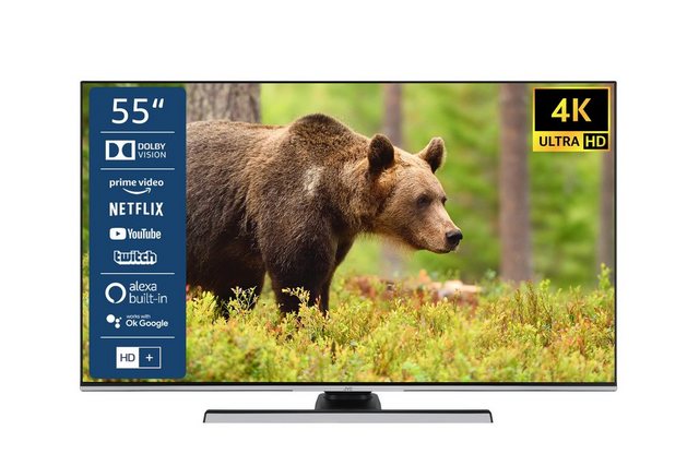 JVC LT-55VU8155 LCD-LED Fernseher (139 cm/55 Zoll, 4K Ultra HD, Smart TV, HDR Dolby Vision, Triple-Tuner, 6 Monate HD+ gratis)